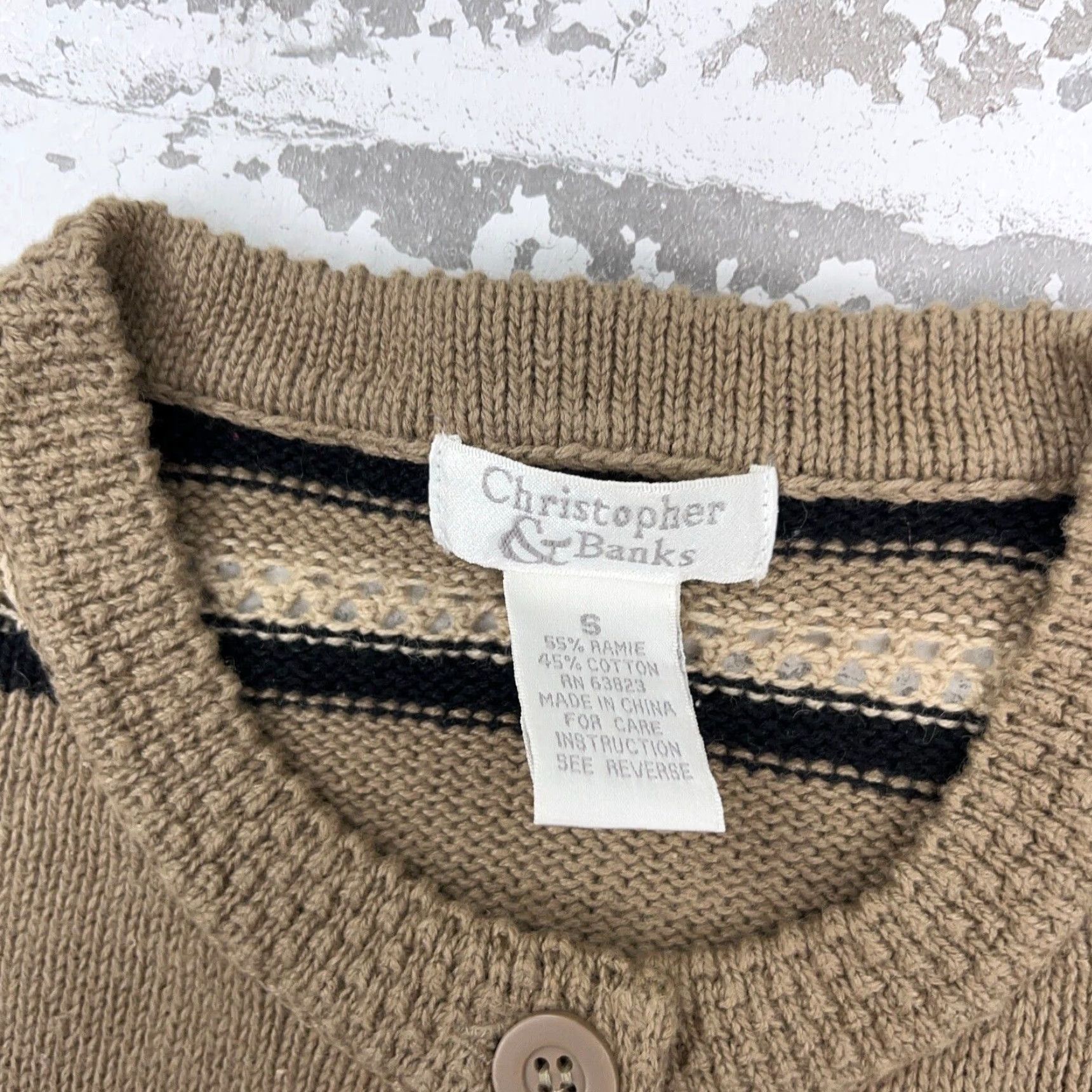 Vintage VINTAGE Christopher & Banks Cardigan Sweater Women S Brown Black Logo All Seasons Full Zip Pockets Mock Neck Casual Knit Lightweight Regular Fit Size S / US 4 / IT 40 - 4 Thumbnail