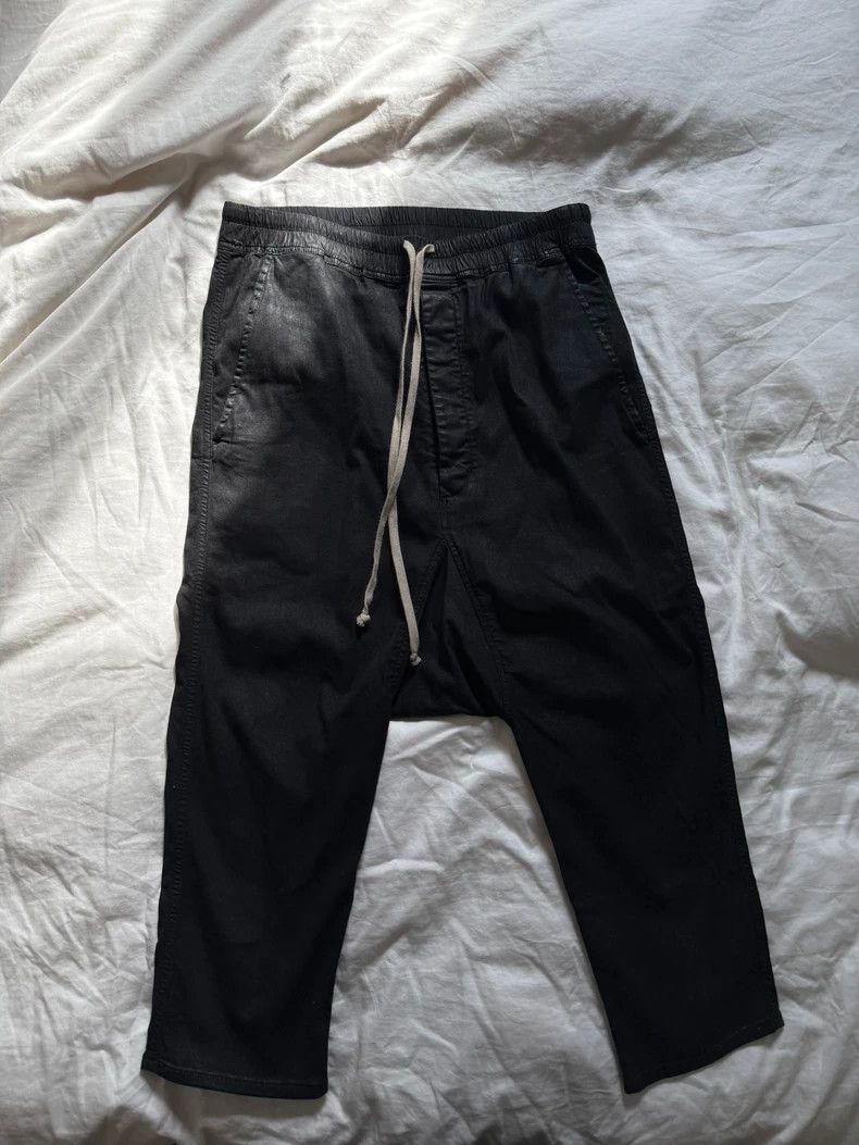 Rick Owens Rick Owens size m Classic hanging crotch pants with wax te Size US 30 / EU 46 - 1 Thumbnail
