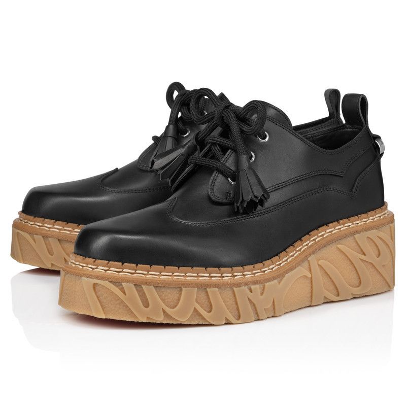 Christian Louboutin os11x0526 Aeroli Lace-Up Shoes in Black Size US 10 / EU 43 - 2 Thumbnail