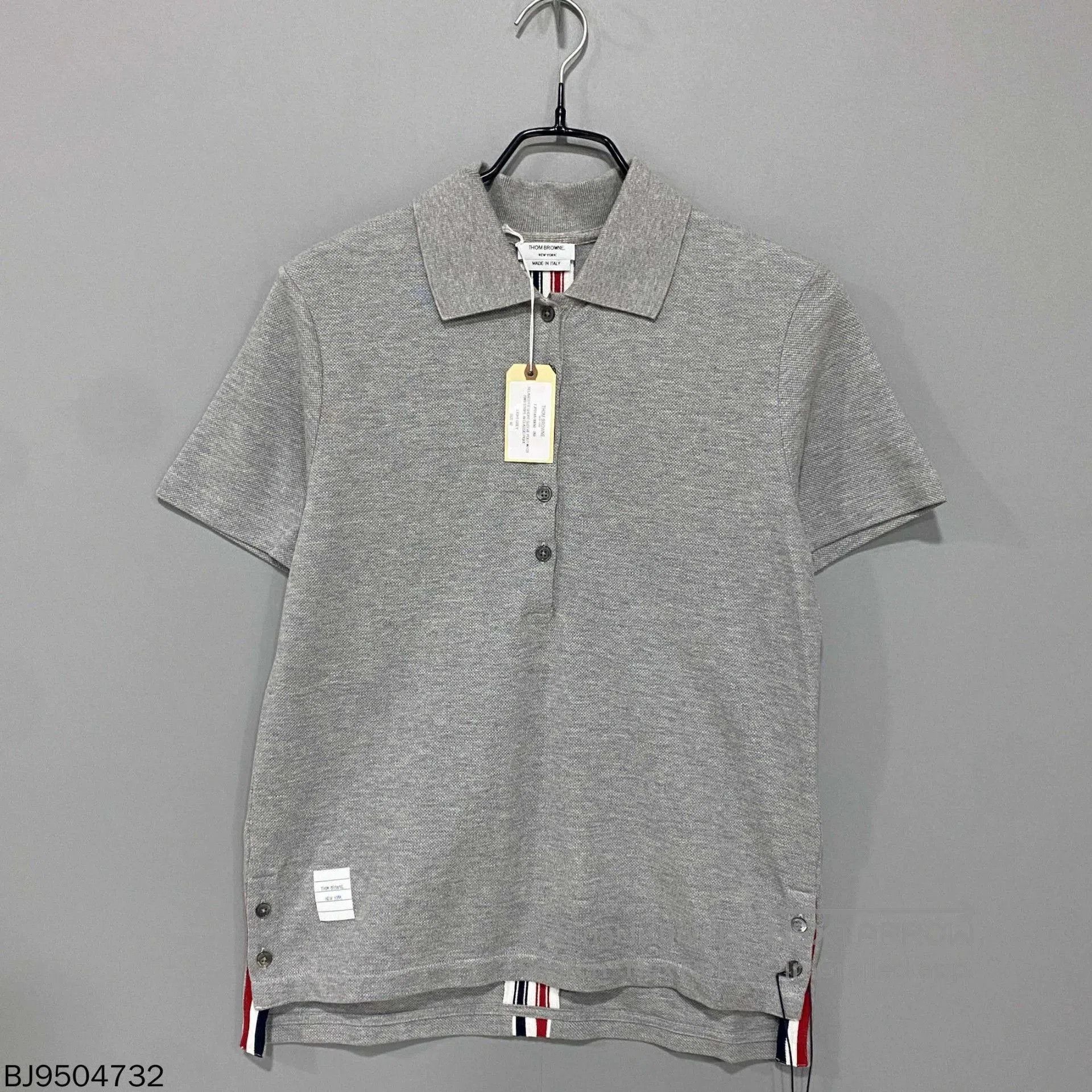 Thom Browne gray short sleeve polo by Thom Browne. Size US M / EU 48-50 / 2 - 1 Thumbnail