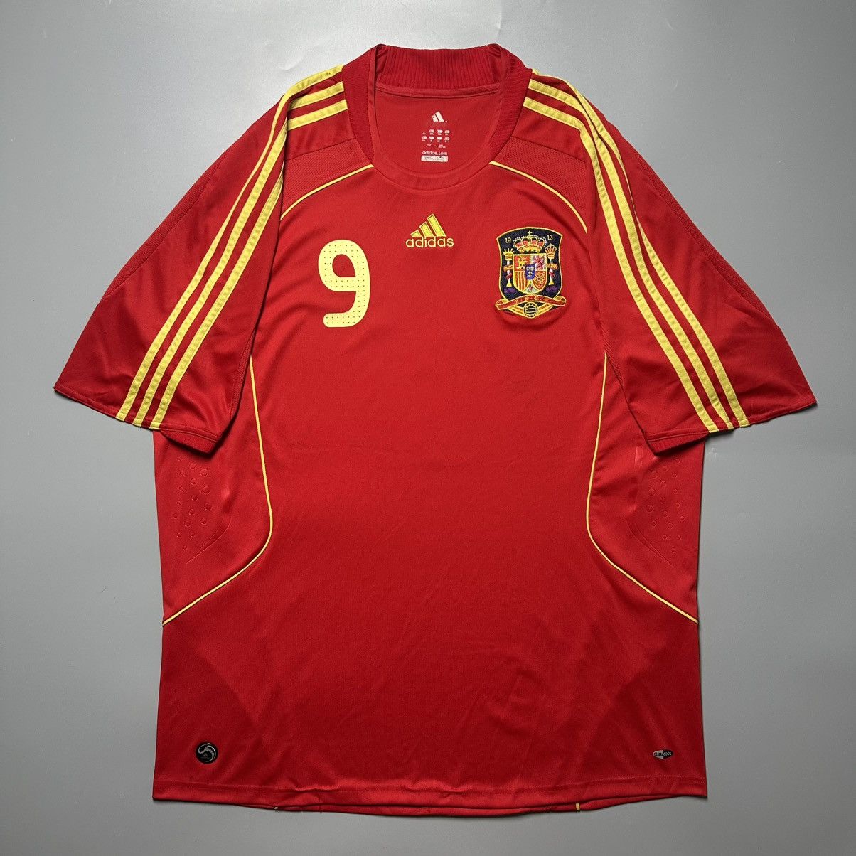 Adidas SPAIN ADIDAS 2008 EURO FOOTBALL HOME JERSEY #9 TORRES Size US XXL / EU 58 / 5 - 2 Thumbnail