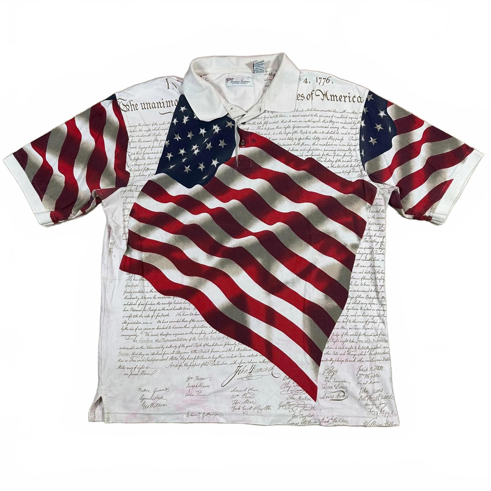 Other American Summer Mens Polo XXL White Red Blue American Flag Size US XL / EU 56 / 4 - 1 Thumbnail