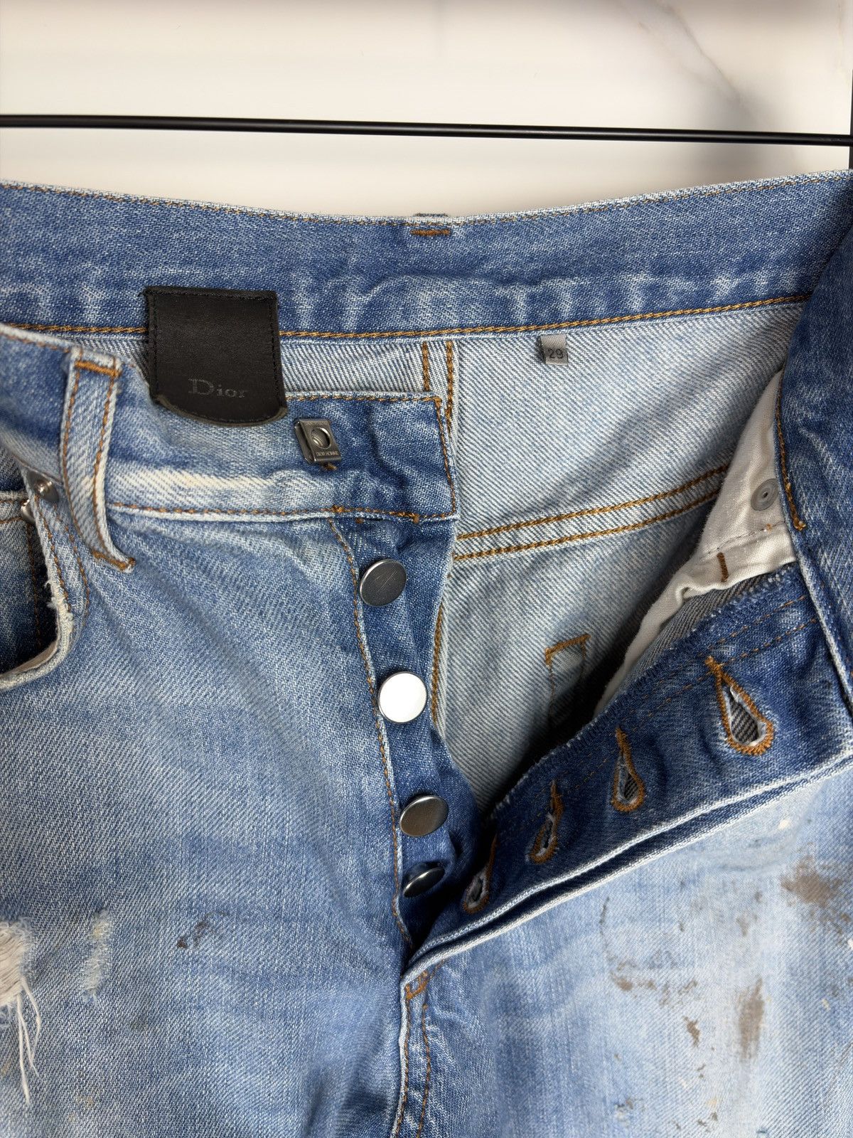 Dior Dior Homme Mudwash Painter Distressed Blue Denim Jeans Size US 29 - 6 Thumbnail
