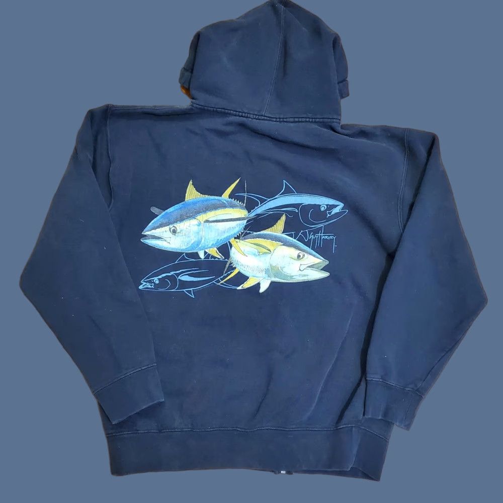 Guy Harvey Guy Harvey Hoodie Mens Medium Black Full Zip Back Graphic Tuna Fish Size US M / EU 48-50 / 2 - 1 Thumbnail