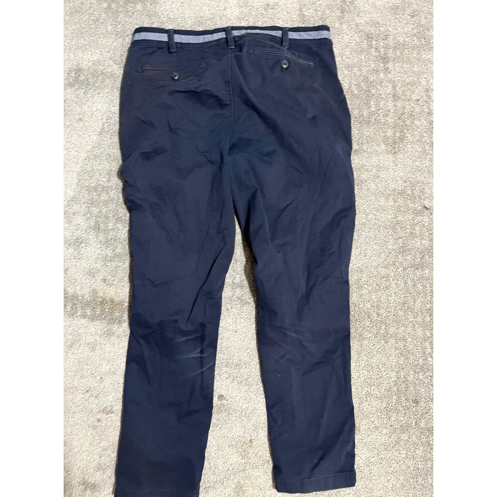 Express Express Comfort Skinny Chino Pants Men's 34x30 Navy Blue Flat Front Size US 34 / EU 50 - 3 Thumbnail