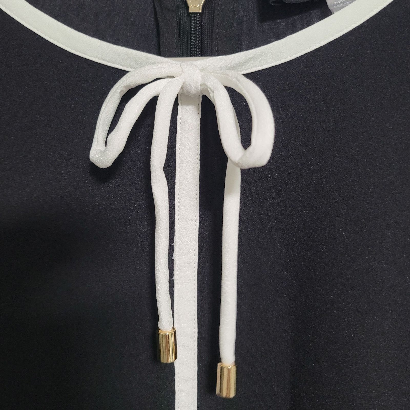Karl Lagerfeld NWT Karl Lagerfeld Black White Crepe A-Line Dress Size 12 Size XL / US 12-14 / IT 48-50 - 3 Thumbnail
