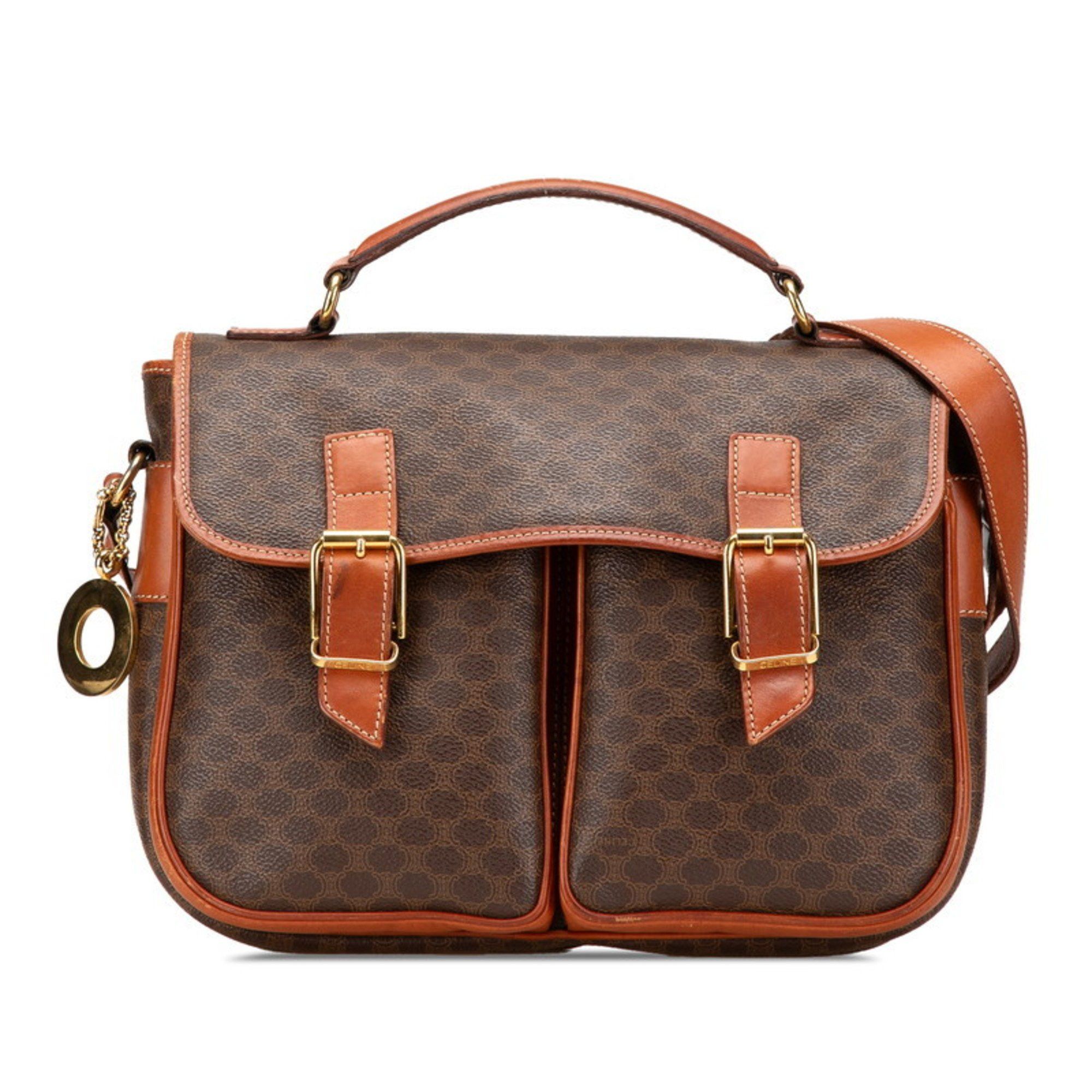 Celine Celine Macadam Handbag Shoulder Bag Brown PVC Leather Women's CELINE Size ONE SIZE - 1 Thumbnail