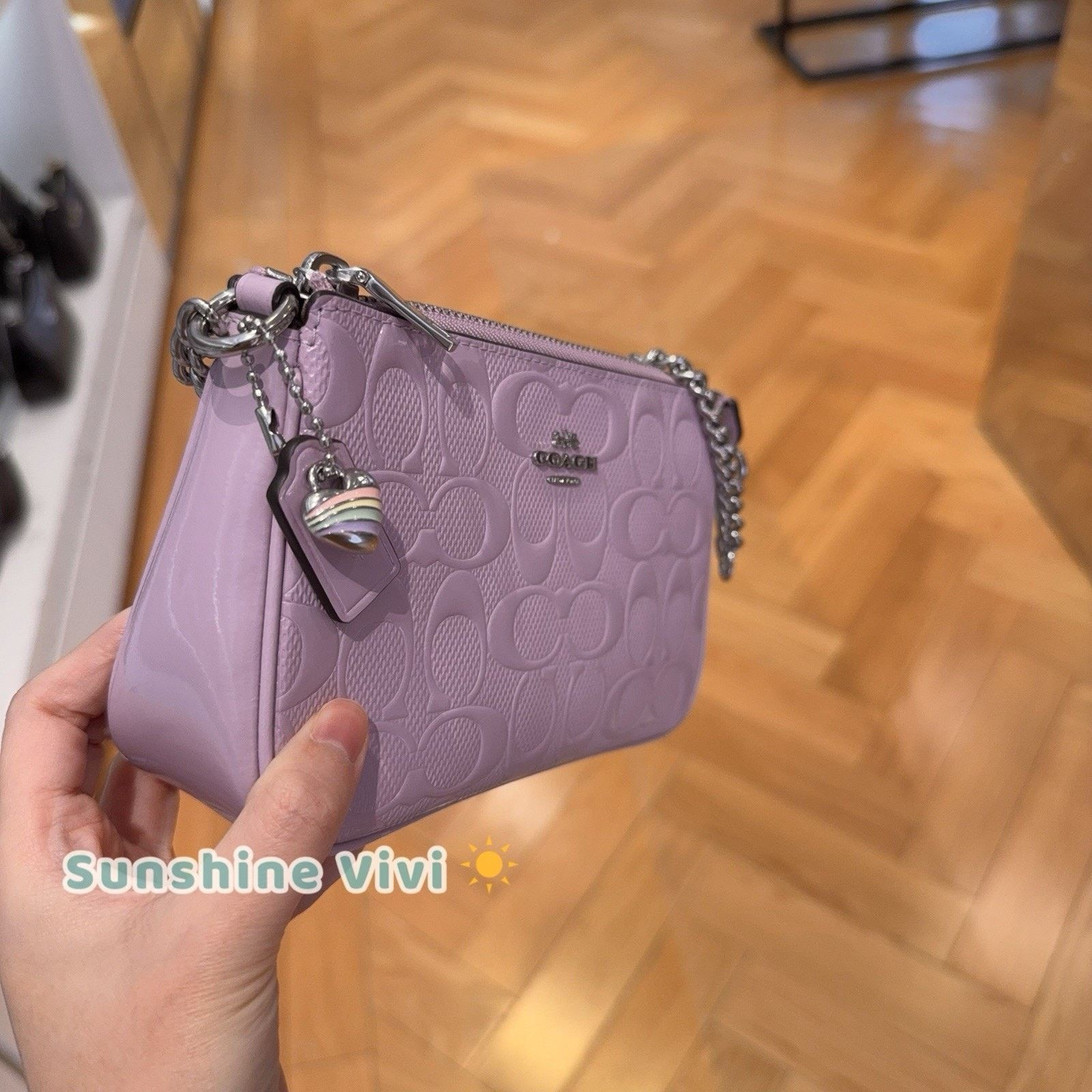 Coach NWT Coach Nolita 19 In Signature Leather Heart Charm CCZ27 Size ONE SIZE - 6 Thumbnail