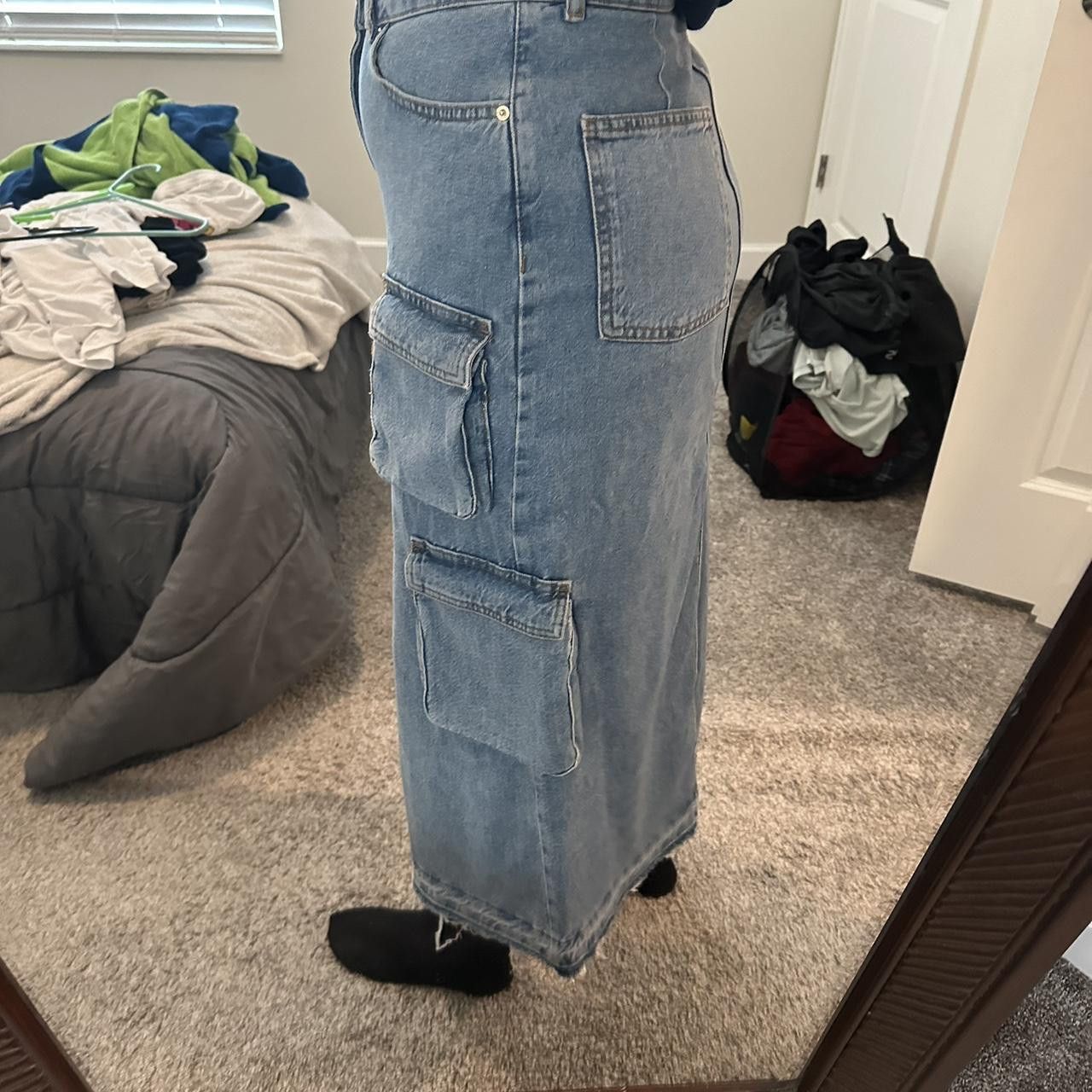 Bershka Bershka Cargo Denim Skirt Size 27" / US 4 / IT 40 - 4 Thumbnail