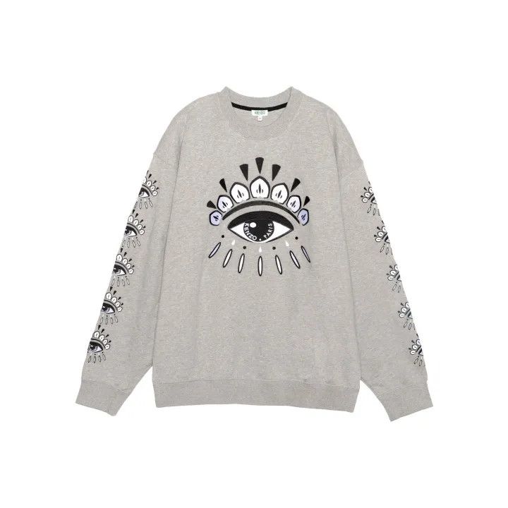 Kenzo KENZO Classic Grey Eyeball Graphic Sweatshirt 0079 Size US XS / EU 42 / 0 - 1 Thumbnail