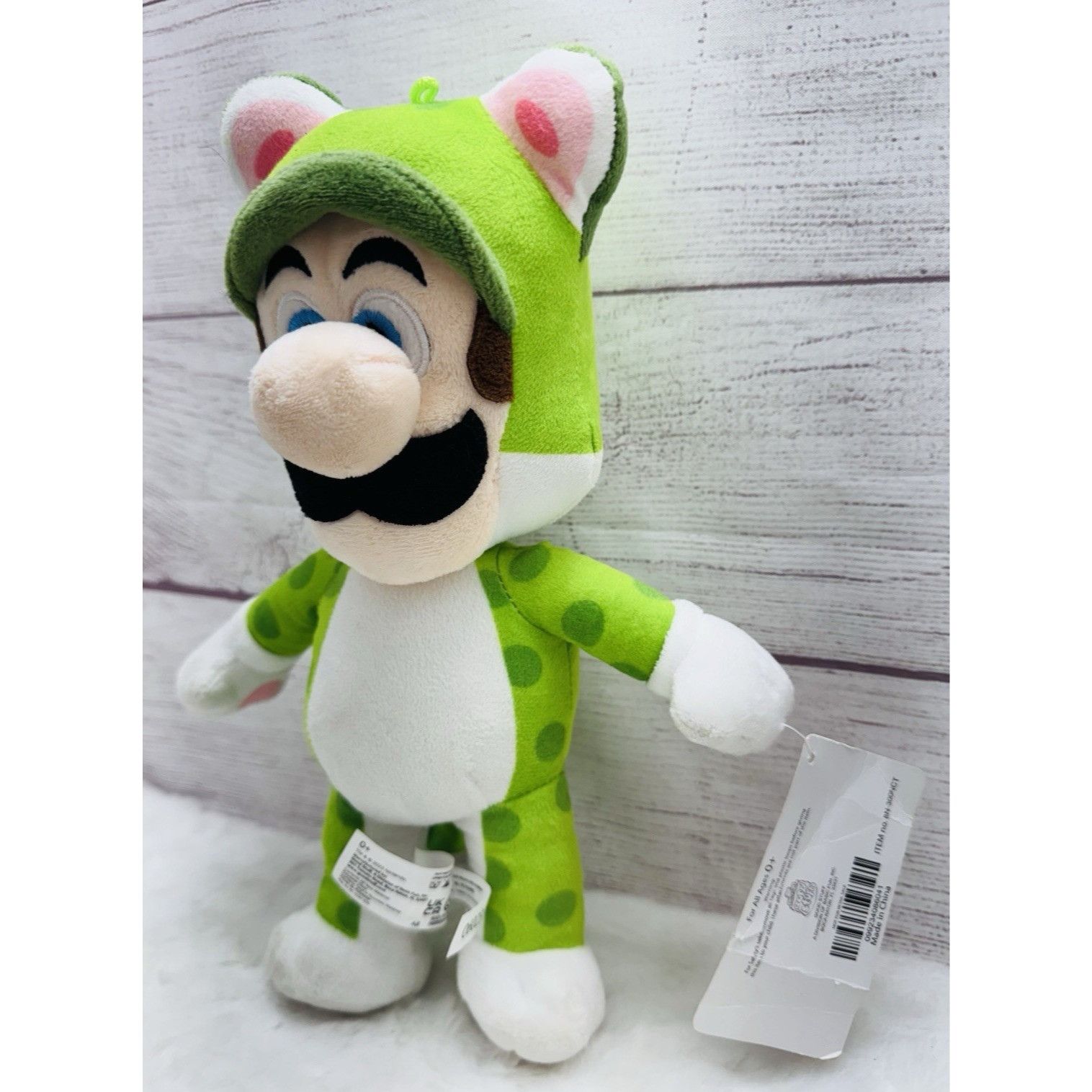 Nintendo SUPER MARIO BROS LUIGI Green Cat Suit Plush 12" Nintendo Stu Size ONE SIZE - 5 Thumbnail