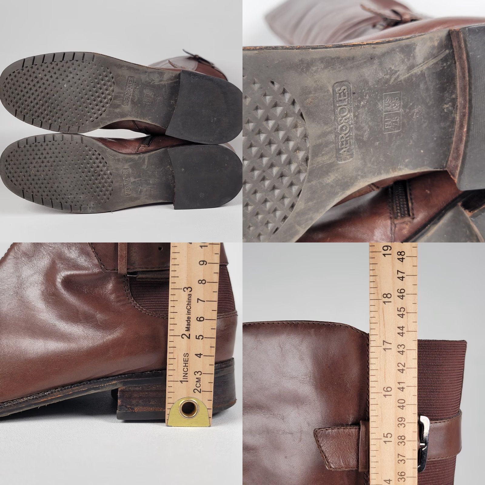 Vintage Aerosoles Boots Knee-High With Pride Faux Leather Brown 9.5 M Women Casual Zip Round Toe Shoes Size US 10 / IT 40 - 8 Thumbnail