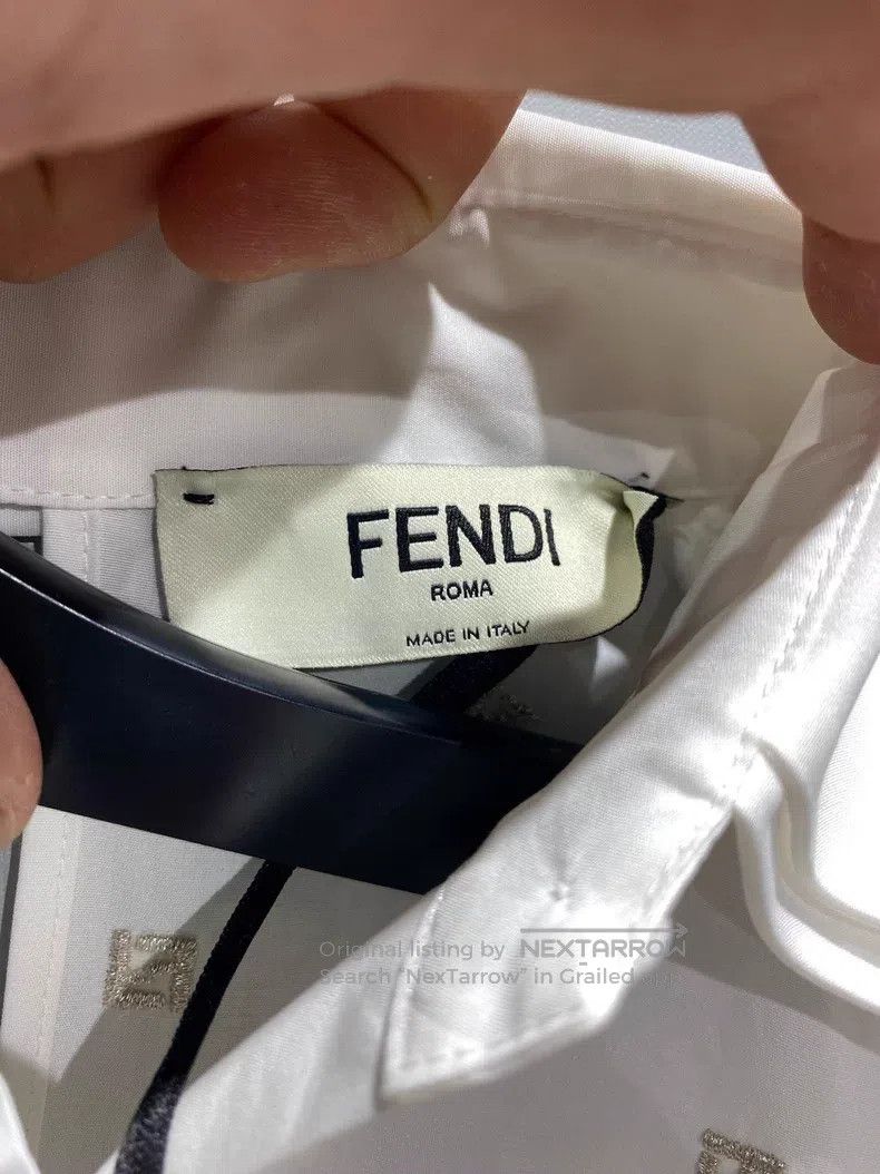 Fendi Fendi White jacquard embroidered shirt dress Size XXS / US 00 / IT 34 - 3 Thumbnail