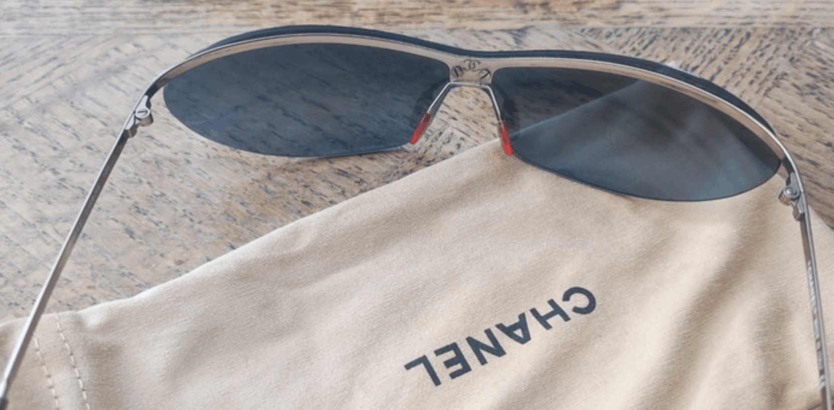 Chanel Chanel Sunglasses 4042 Rhinestone Logo Rimless 4017 Vintage Size ONE SIZE - 4 Thumbnail