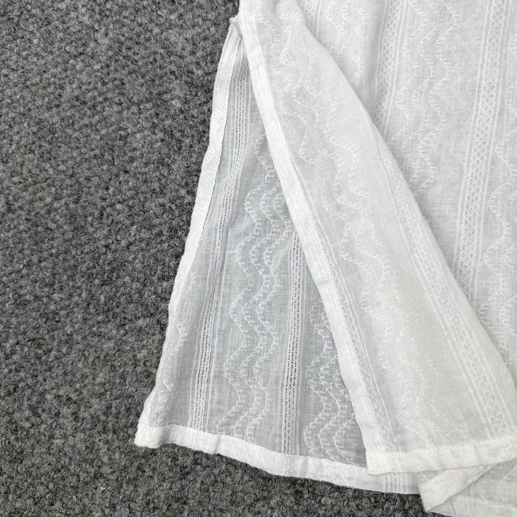 Vintage Solitaire Women’s Tunic Blouse Large White Cotton Embroidered Boho Beach Top 3/4 Sleeve Size L / US 10 / IT 46 - 5 Thumbnail