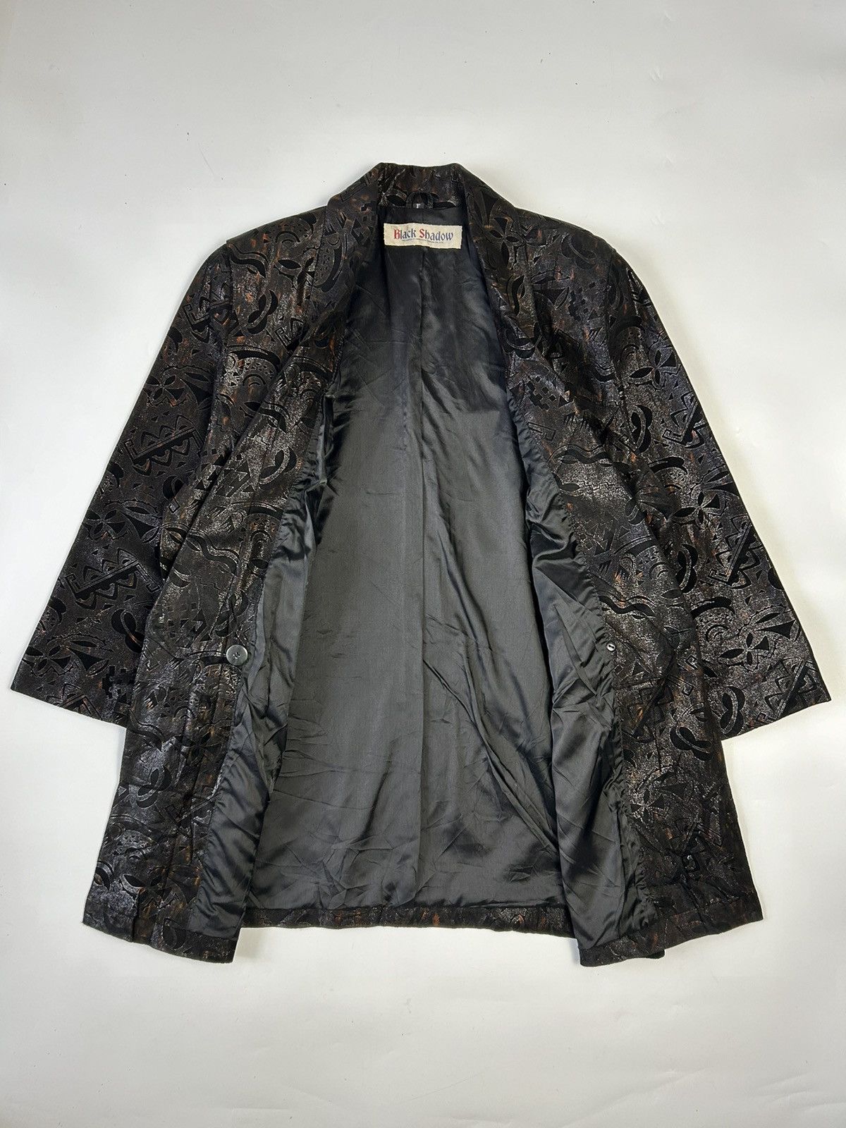 Designer × Japanese Brand × Vintage VINTAGE BLACK SHADOW METALLIC AND SUEDE BLAZER JACKET Size 38R - 2 Thumbnail
