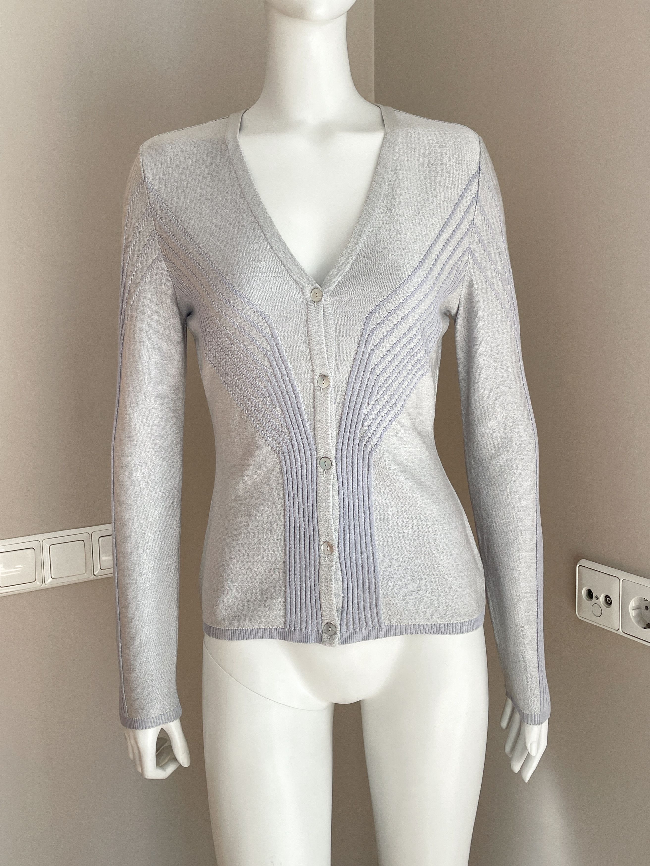 Mugler pastel blue cardigan Size M / US 6-8 / IT 42-44 - 1 Thumbnail