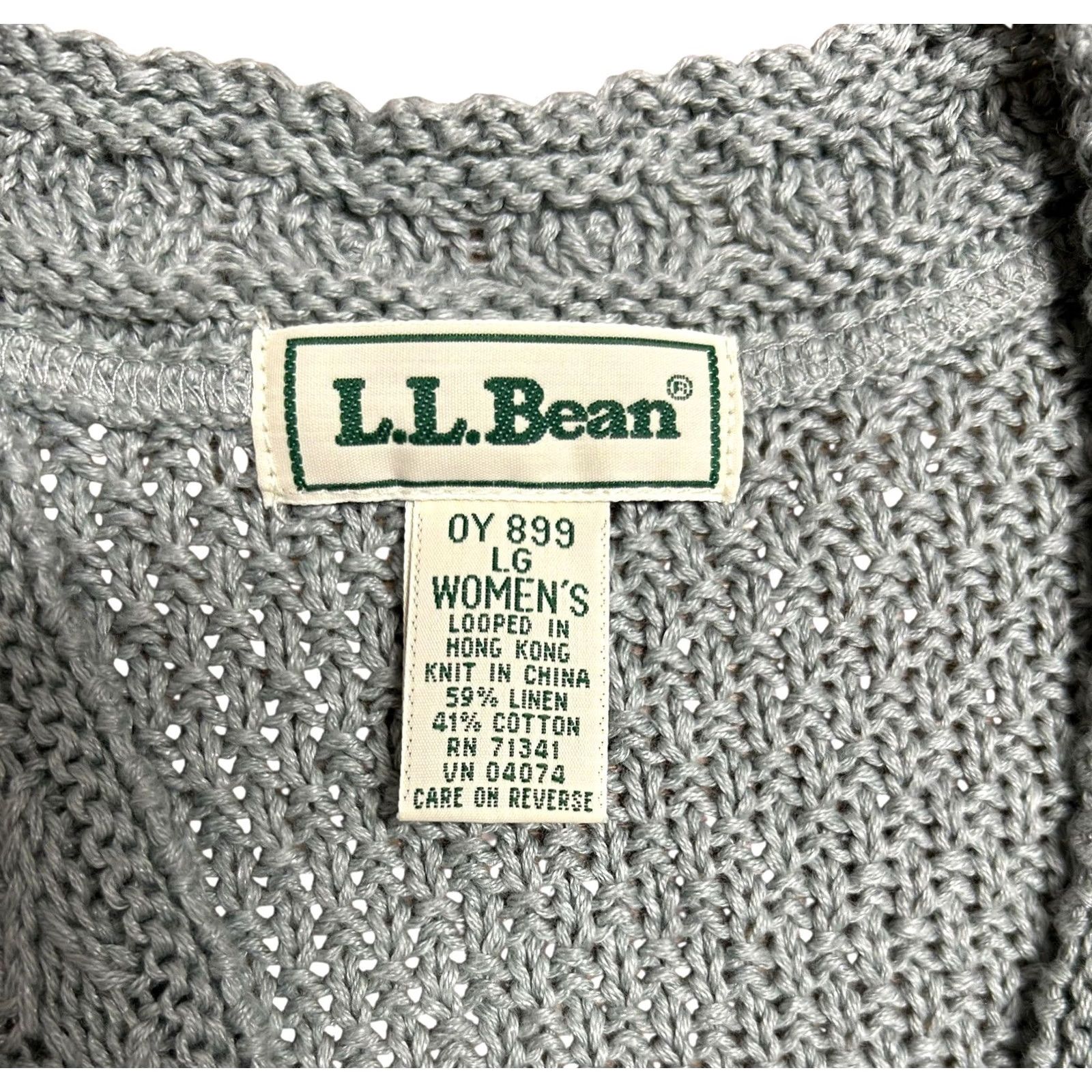 Vintage VINTAGE L.L.Bean Women's Crocheted Vest Blue Knit Bohemian Sz Large 90's Y2K Sleeveless V-Neck Regular Knit Style Size L / US 10 / IT 46 - 7 Thumbnail