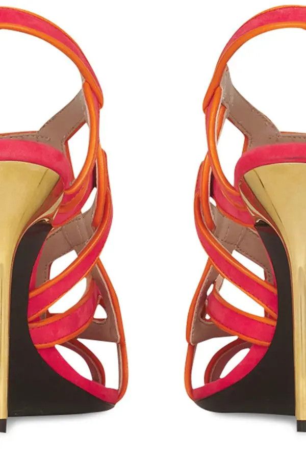 Balmain o1y0625 Leather Spike Heel Sandals in Coral/Orange Size US 9 / IT 39 - 6 Thumbnail