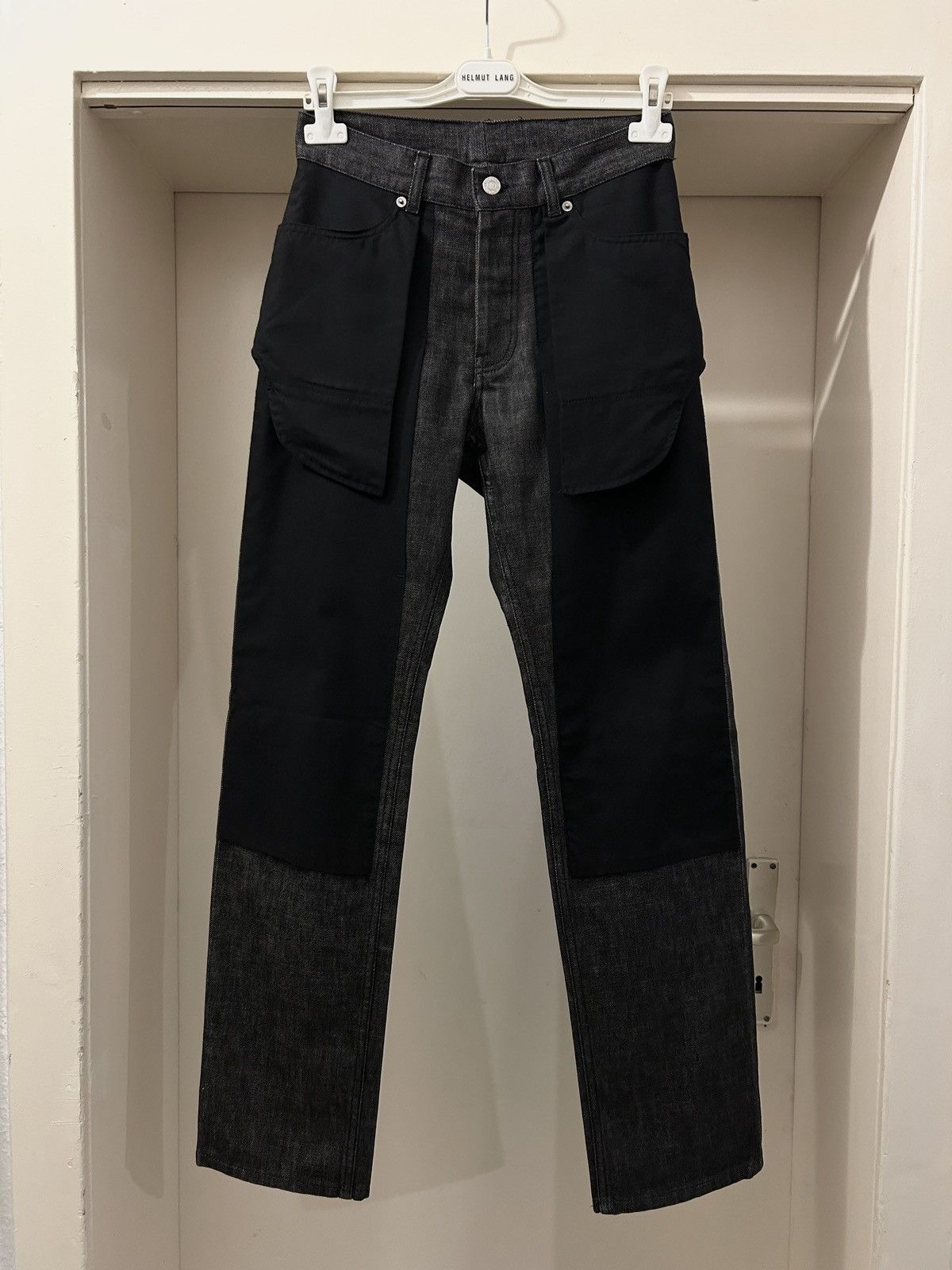 S/S 2003 raw denim inside out pocket jeans
