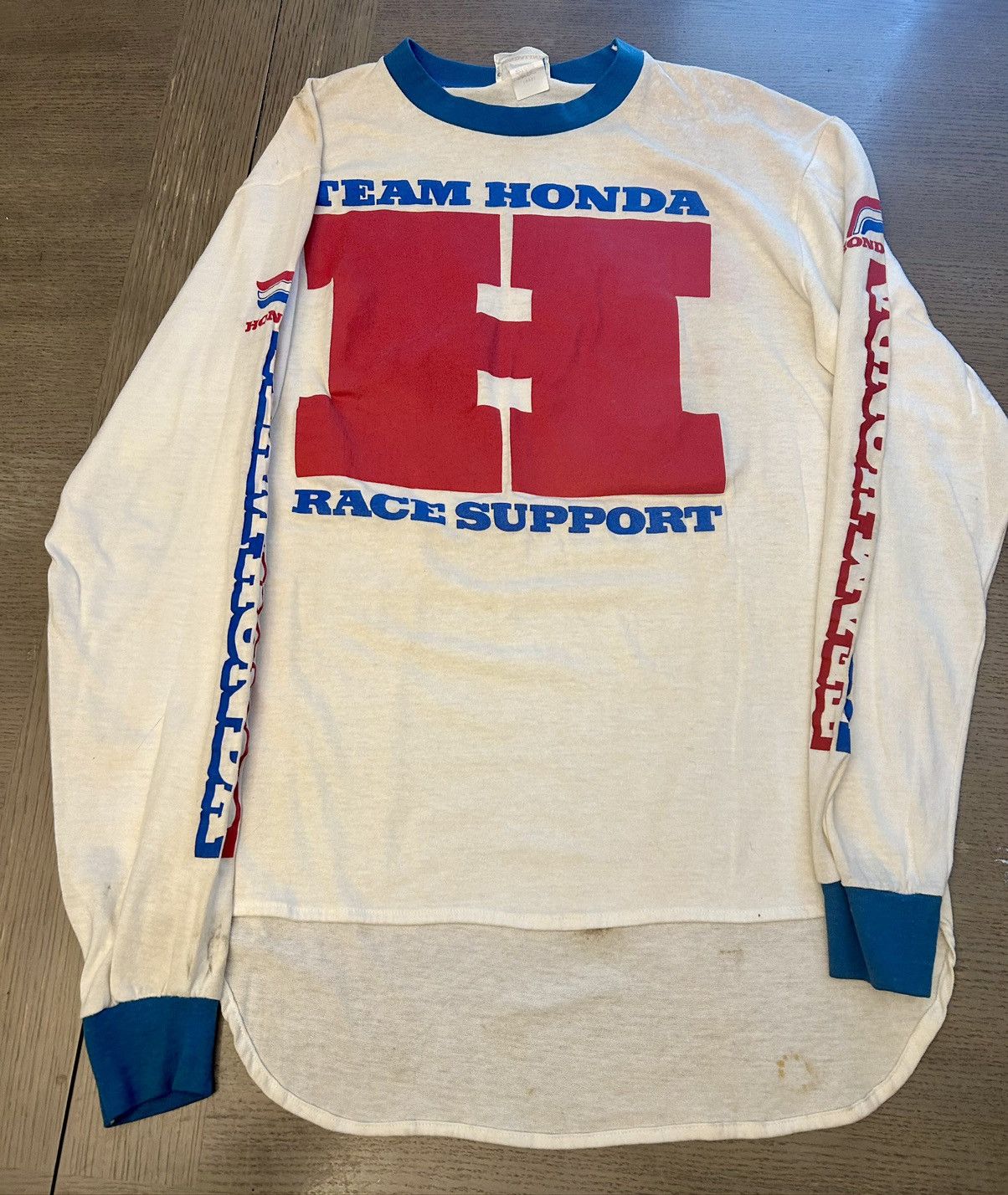 image of Team Honda Race Support Motocross Shirt Size L in White, Men's