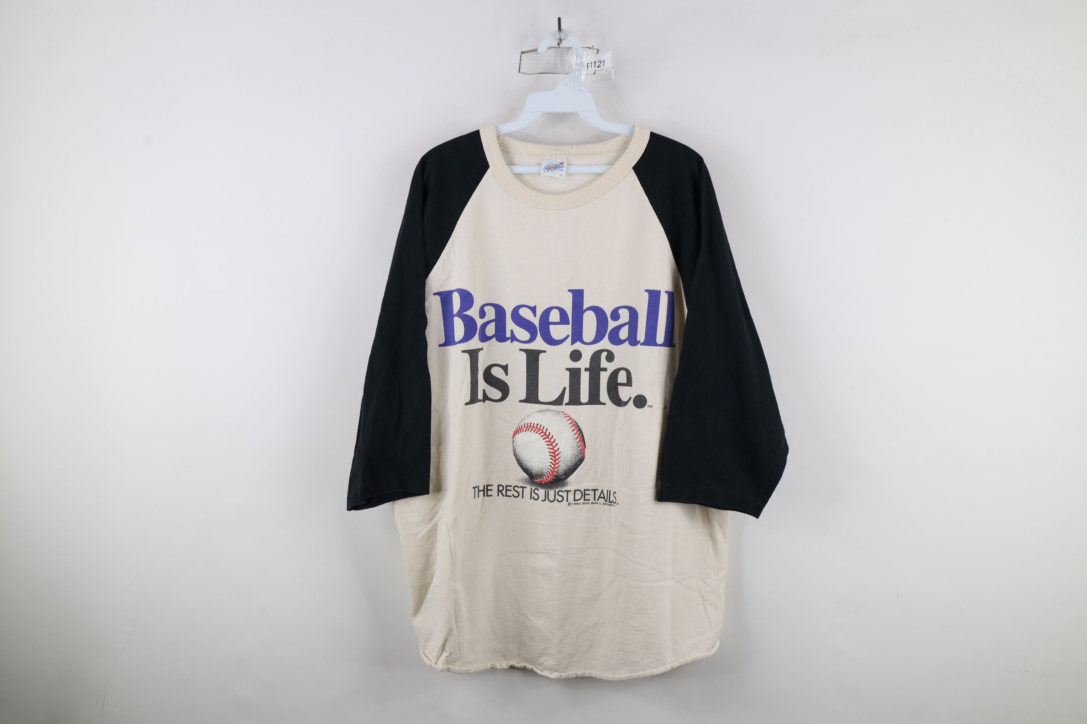 Vintage Vintage 90s Baseball Is Life 3/4 Sleeve Raglan T-Shirt Size US XL / EU 56 / 4 - 1 Thumbnail