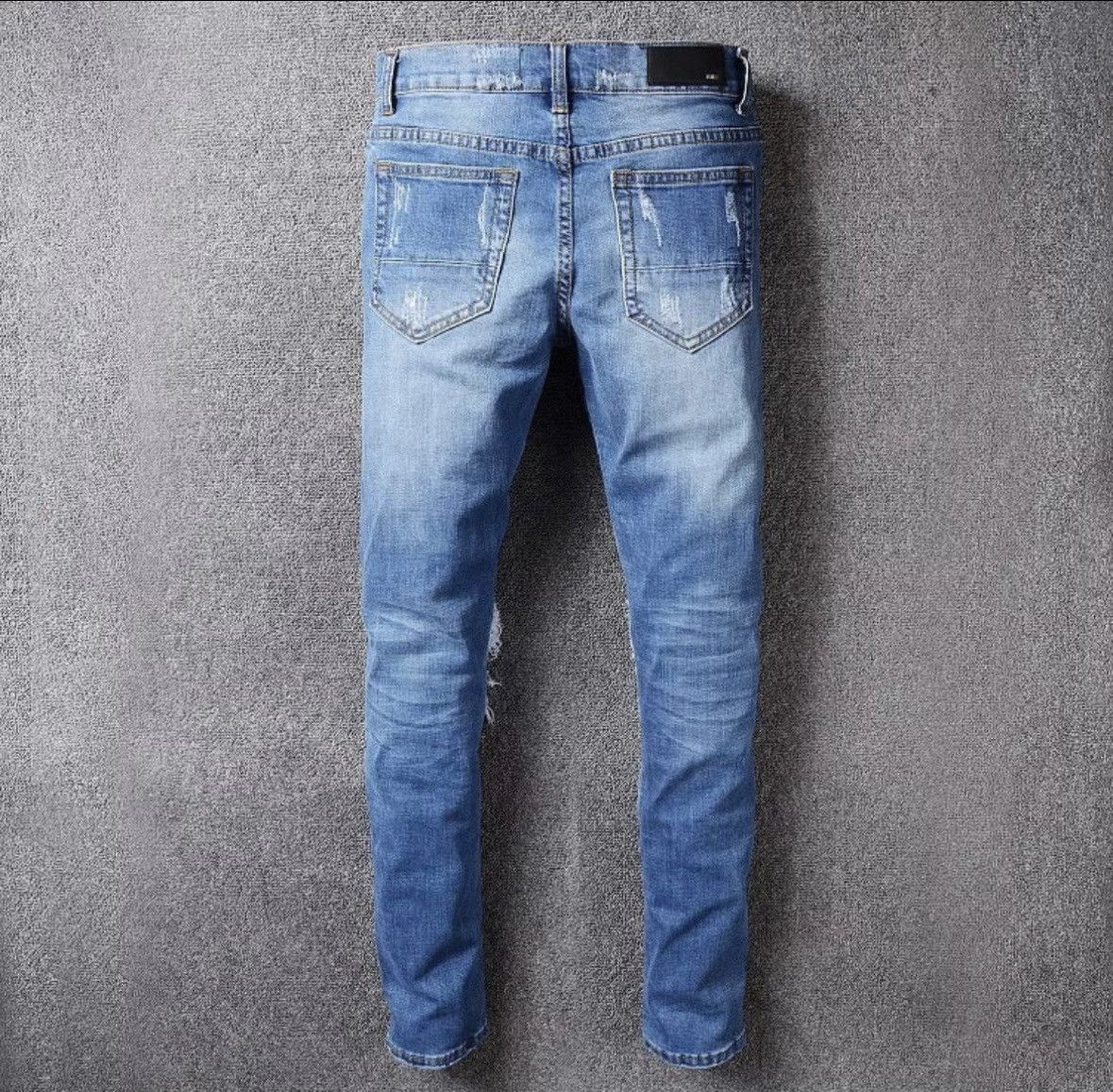 Designer × Vintage Blue Shark Denim Skinny Jeans Size US 32 / EU 48 - 2 Thumbnail