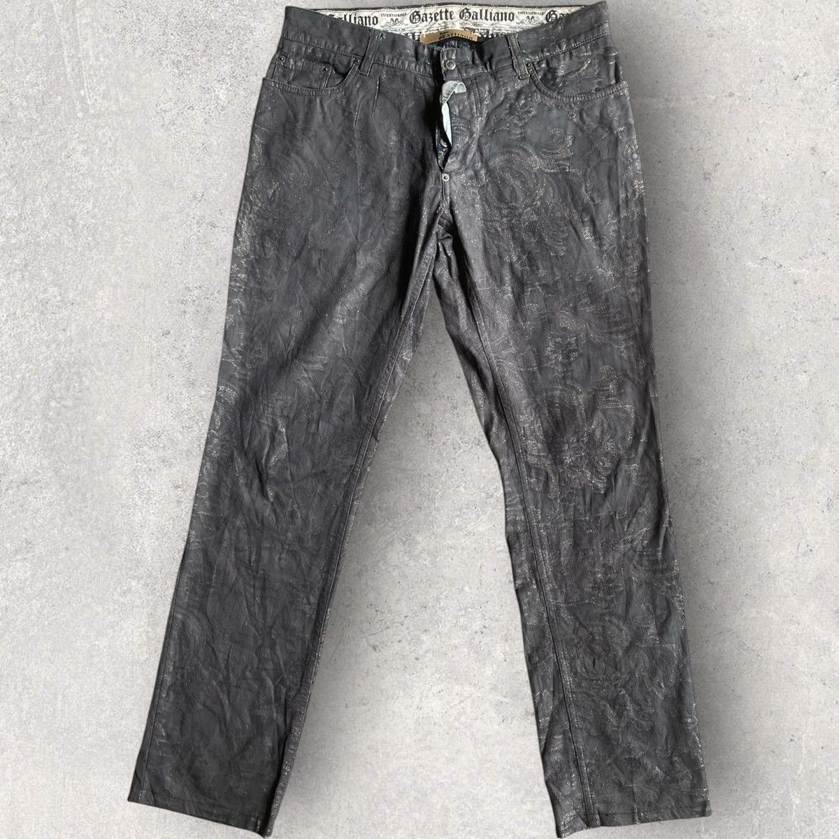 John Galliano SS06 Wax Floral Jacquard Pants Size US 32 / EU 48 - 2 Thumbnail