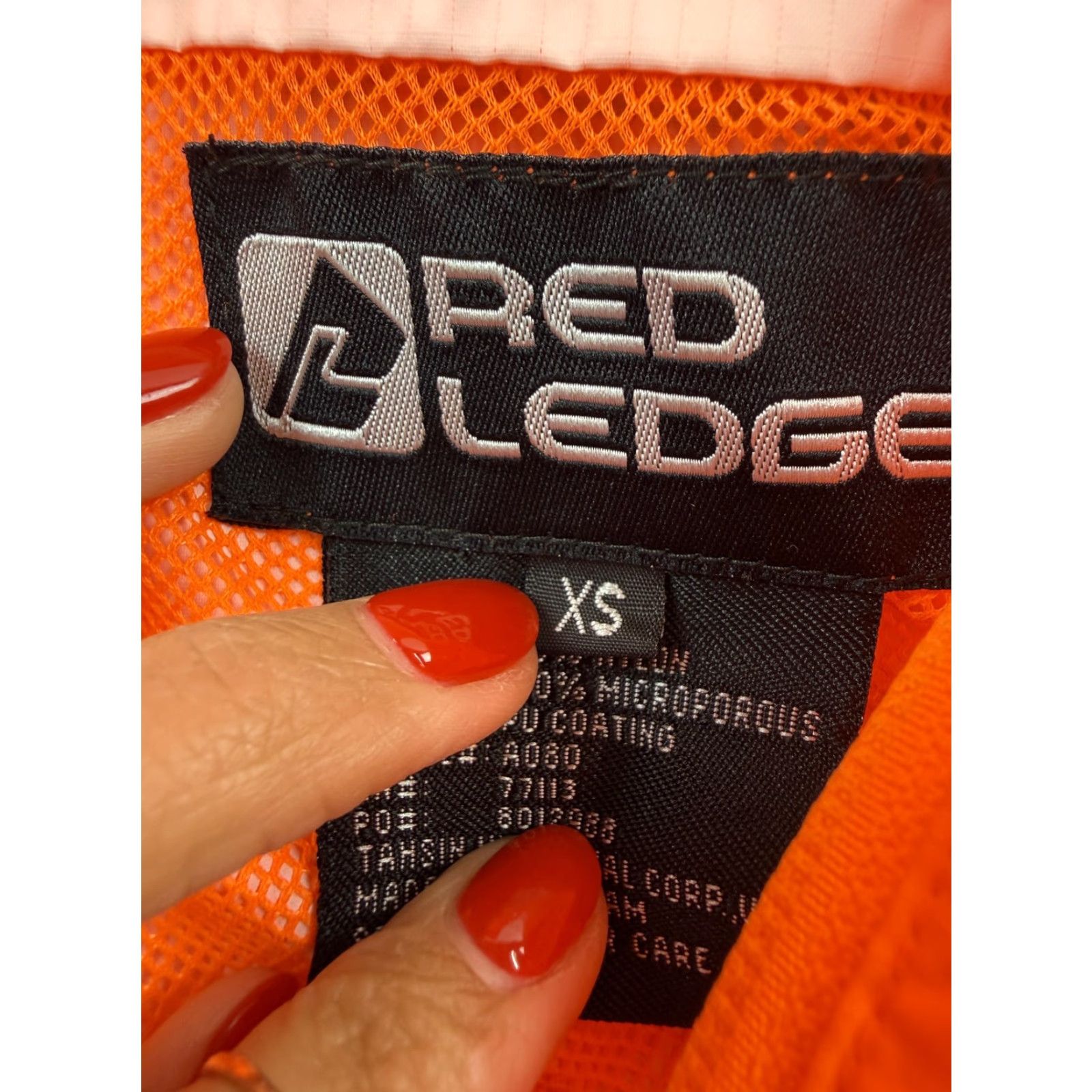 Vintage Red Ledge Jacket Mens XS Orange Hooded Packable Nylon Hiking Windbreaker Size US XS / EU 42 / 0 - 4 Thumbnail