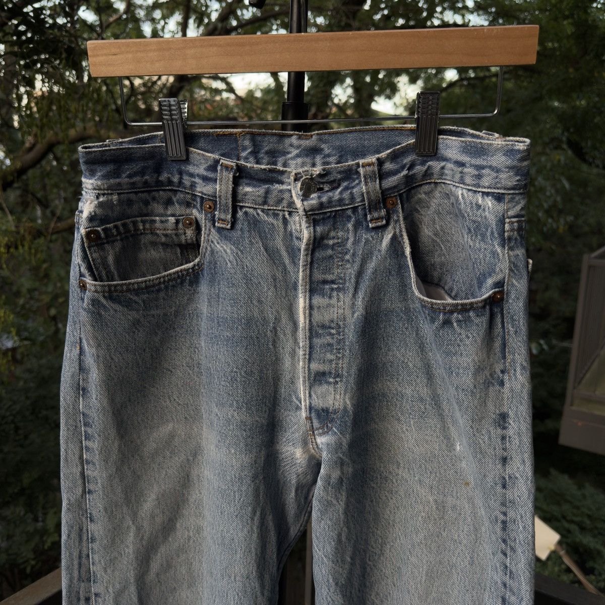 Levi's 90s Levi's 501 Thrashed Faded Distressed Jeans ERD Grunge Size US 29 - 11 Thumbnail