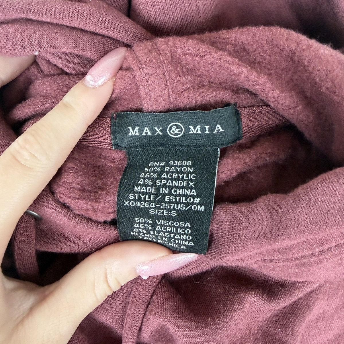 Other Max and Mia burgundy drawstring hoodie Size S / US 4 / IT 40 - 3 Thumbnail