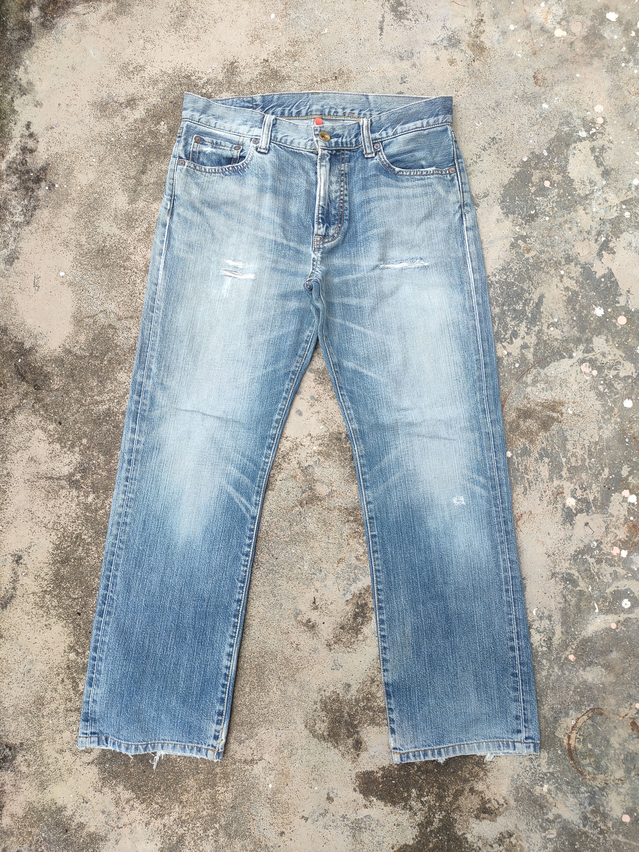 Japanese Brand VINTAGE JAPANESE S002 RIPPED FADED JEANS DENIM PANTS Size US 34 / EU 50 - 1 Thumbnail