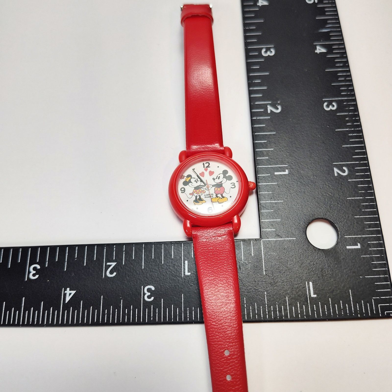 Disney Vintage Mickey Mouse Minnie Lorus Watch w Box Red Size ONE SIZE - 6 Thumbnail