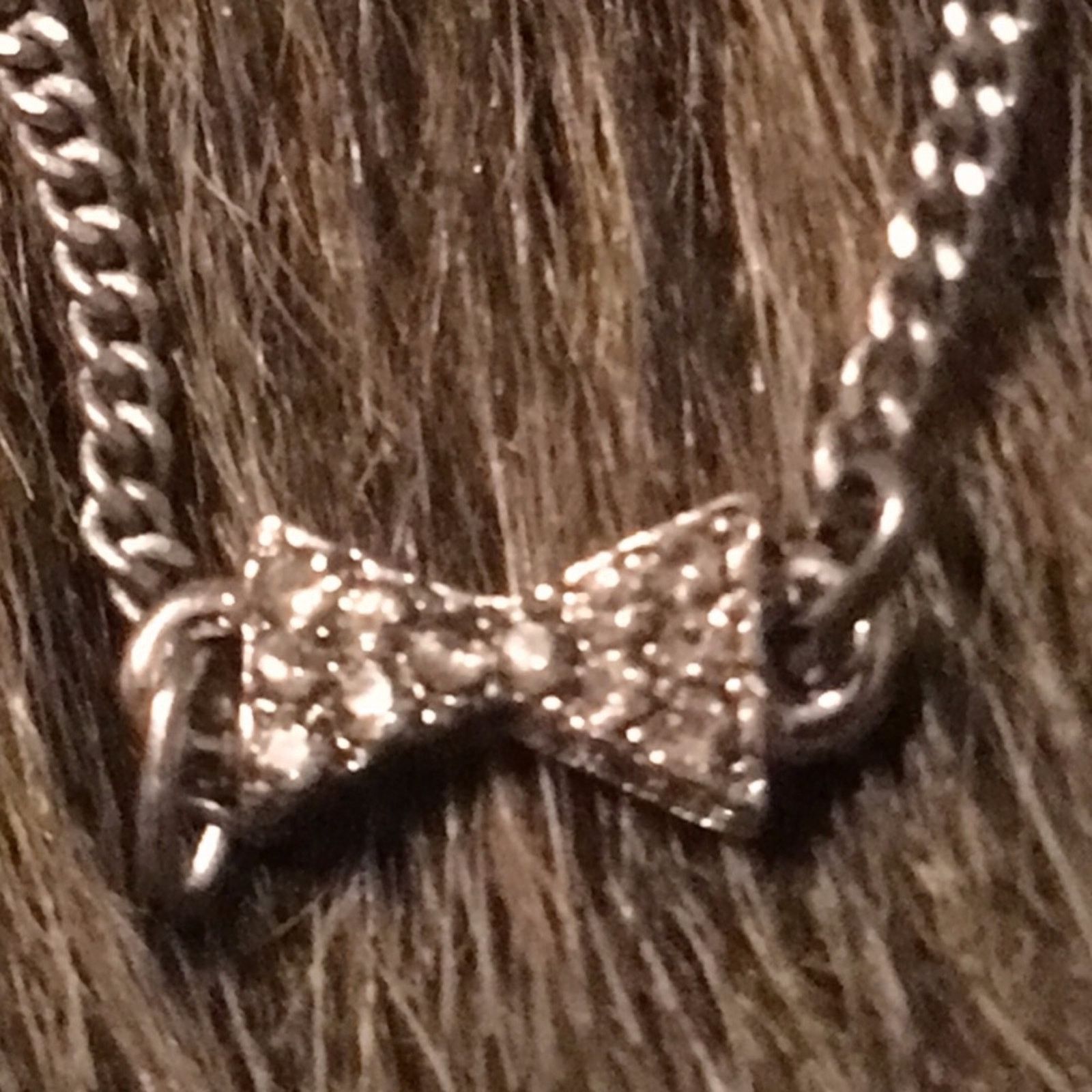 Jewelry Dainty rhinestone bow silver chain bracelet Size ONE SIZE - 3 Thumbnail