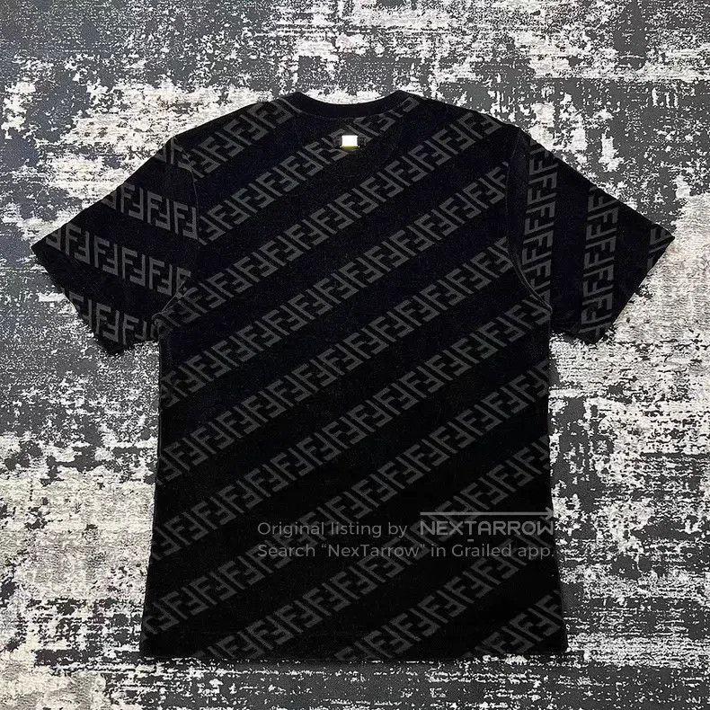 Fendi Fendi Black FF Monogram Printed Flock Short Sleeve T-Shirt Size US M / EU 48-50 / 2 - 5 Thumbnail