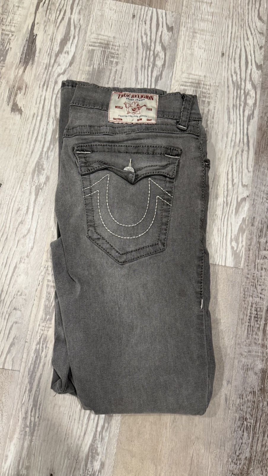 True Religion True Religion Grey Ricky Straight Jeans Size US 34 / EU 50 - 2 Thumbnail