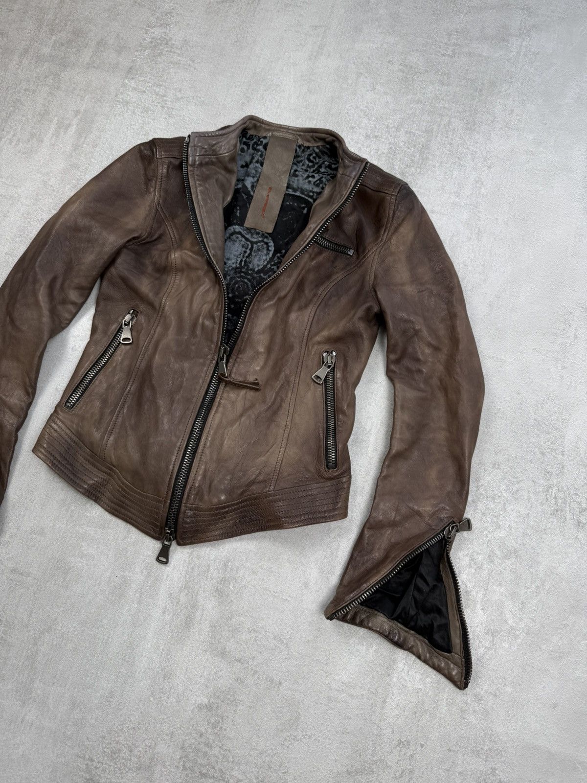 Vintage EMPRESA Milano leather jacket archive opium Rick style y2k Size XS / US 0-2 / IT 36-38 - 5 Thumbnail