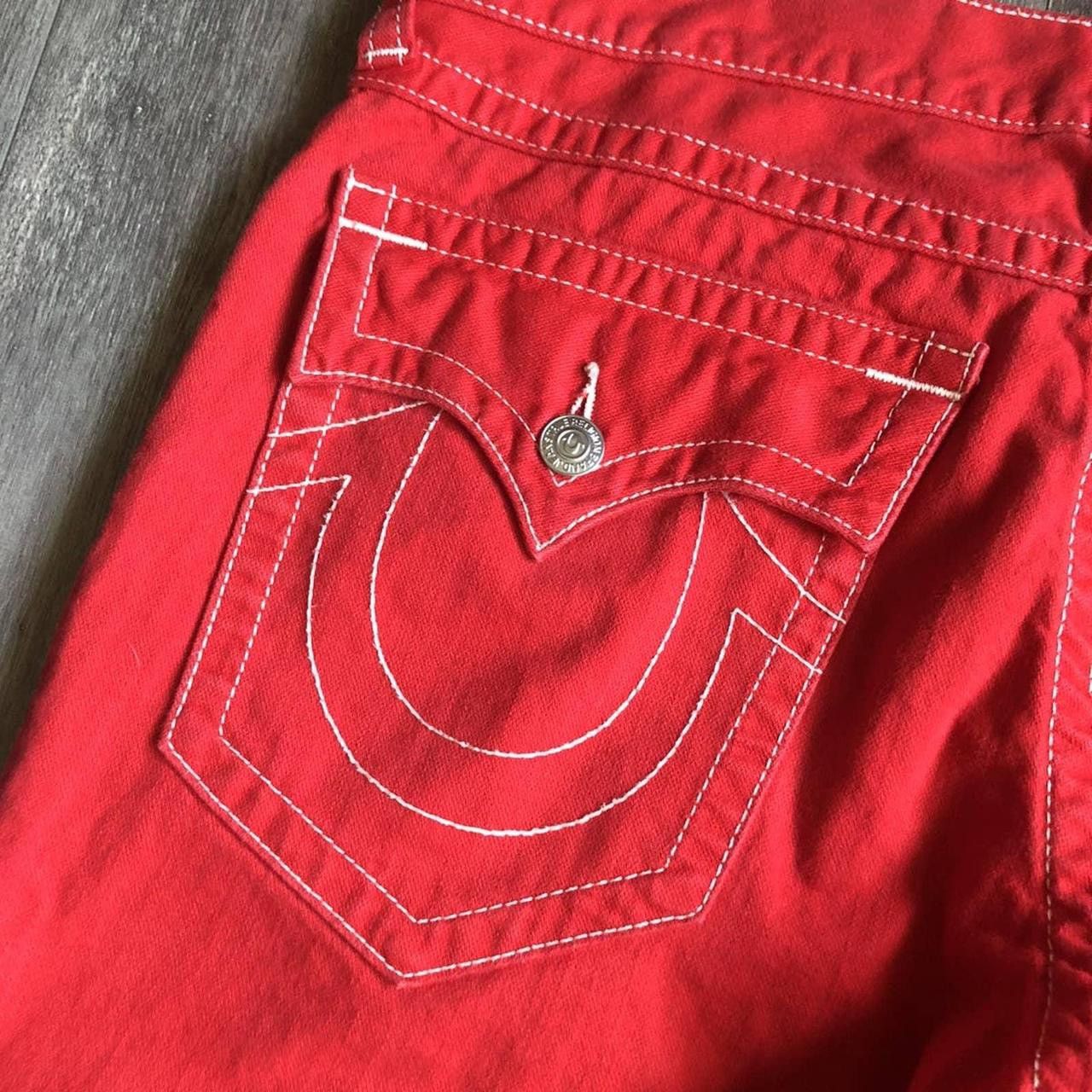 True Religion True Religion Men's Red and White Shorts Size US 32 / EU 48 - 3 Thumbnail