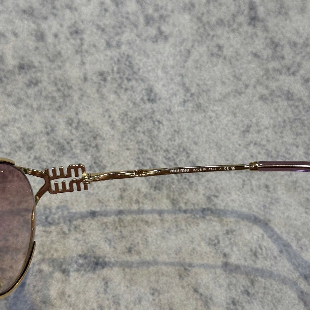 Miu Miu MIU MIU MU 52YS 5AK06S Sunglasses GOLD Size ONE SIZE - 5 Thumbnail