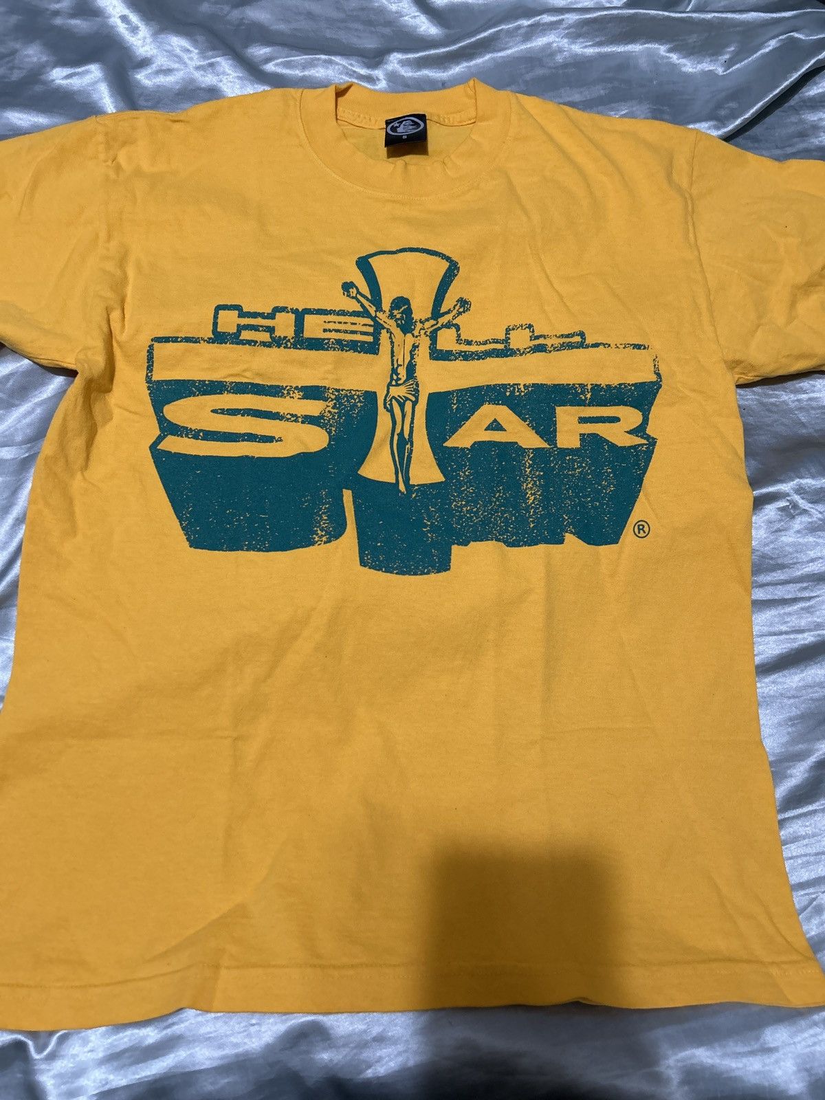 image of Hellstar Hell Star Jesus Emblem in Yellow, Men's (Size Small)