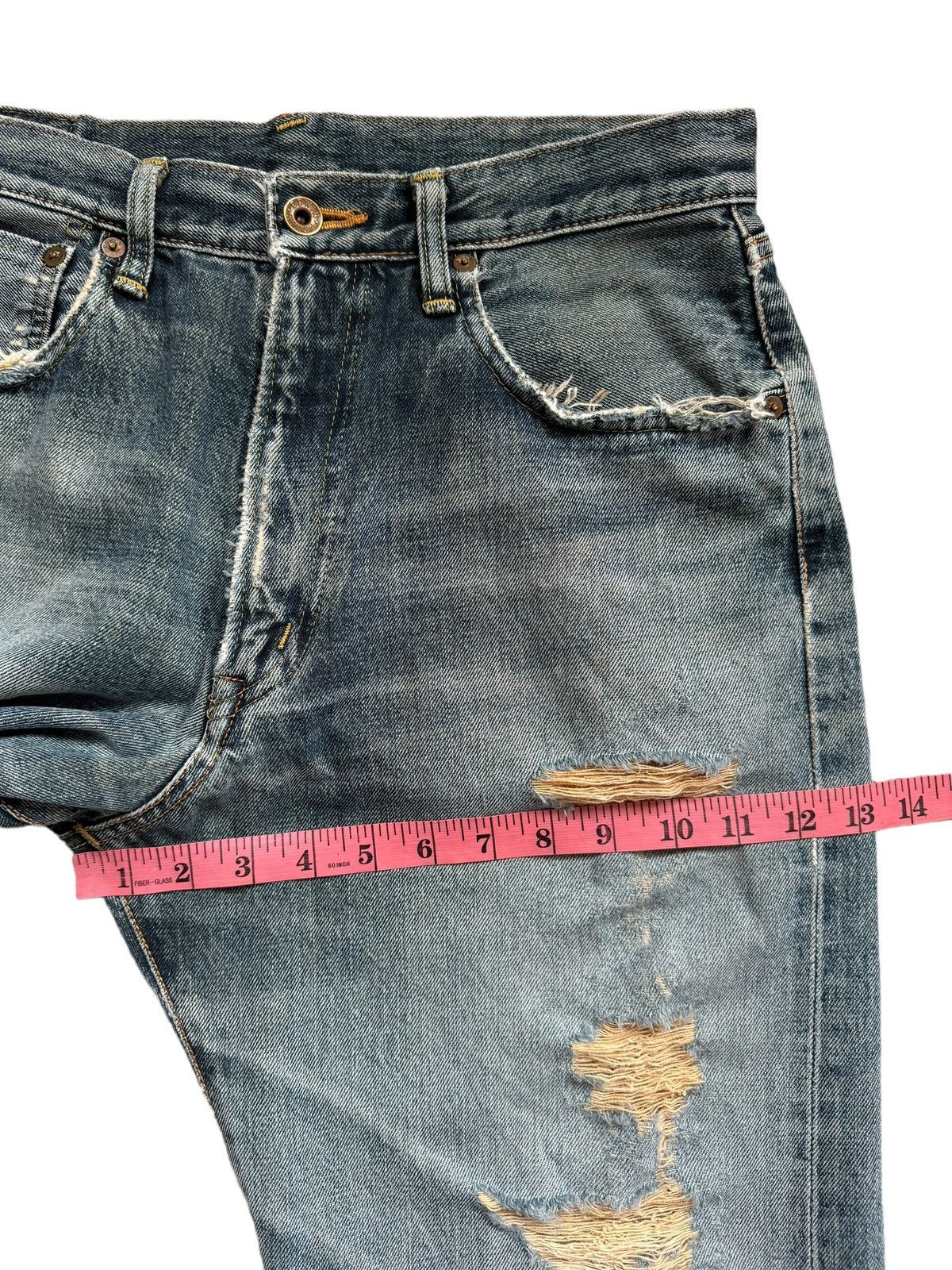 If Six Was Nine Vintage Edwin 505 Selvedge Distressed Short Jeans Size US 31 - 19 Thumbnail