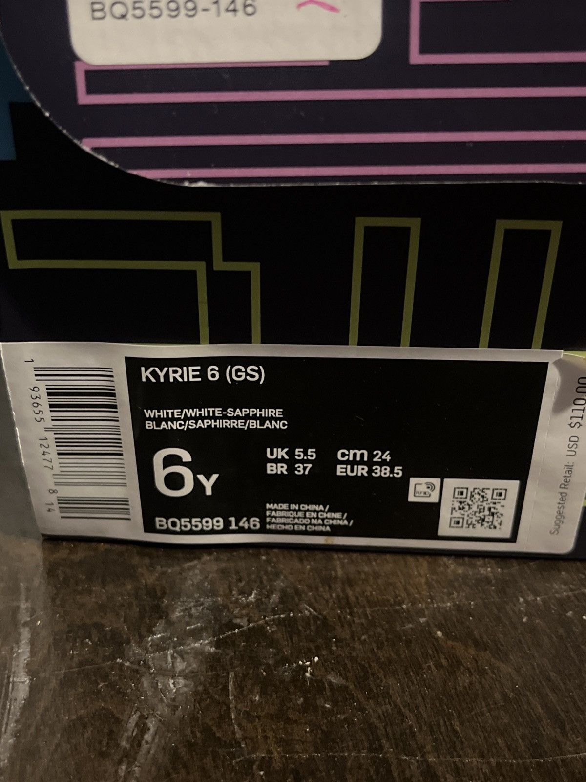 Nike Kyrie 6 White Sapphire Size US 6 / EU 39 - 10 Thumbnail