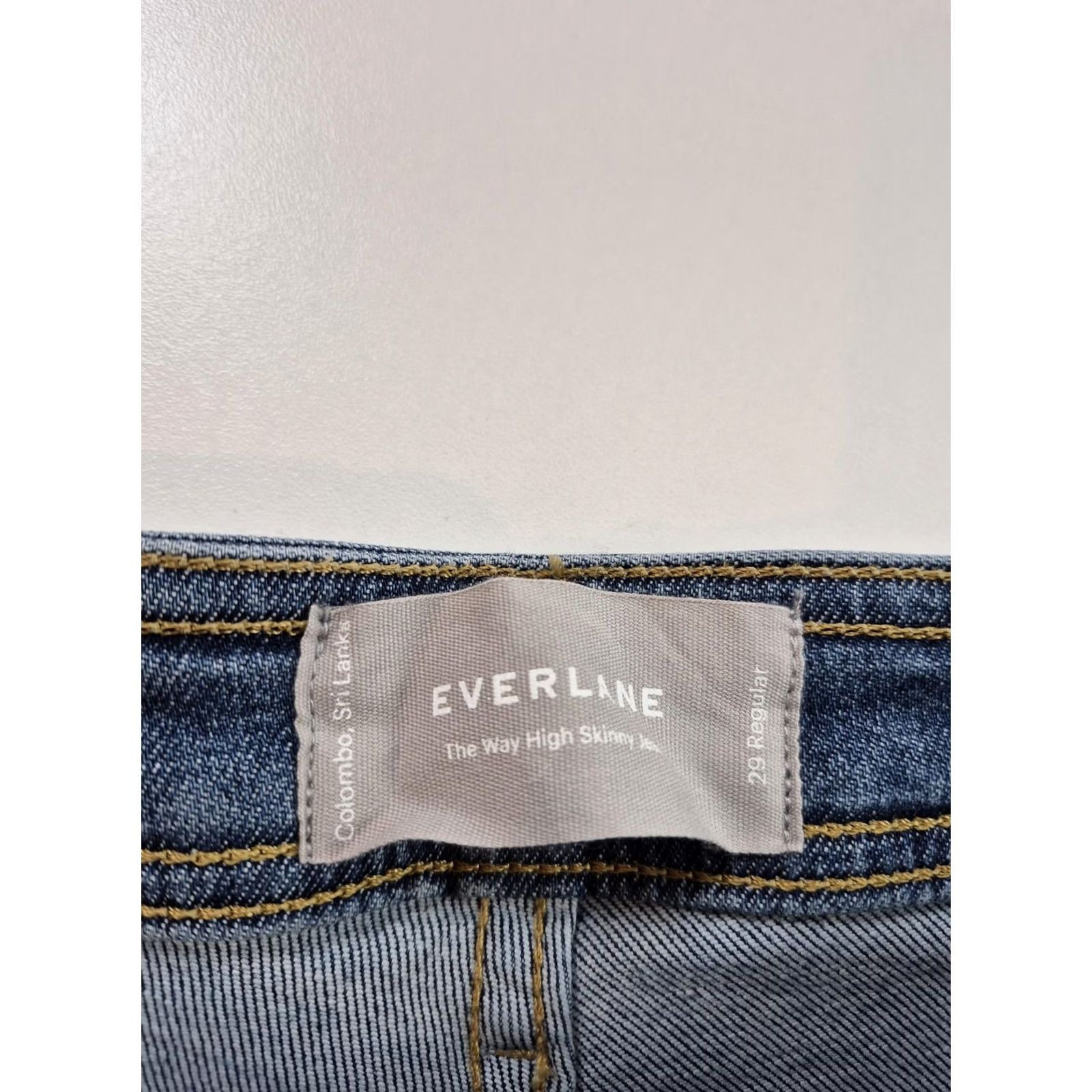 Everlane Everlane The Way High Skinny Jeans Womens 29 Medium Wash Blue Stretch Denim Size 29" - 5 Thumbnail