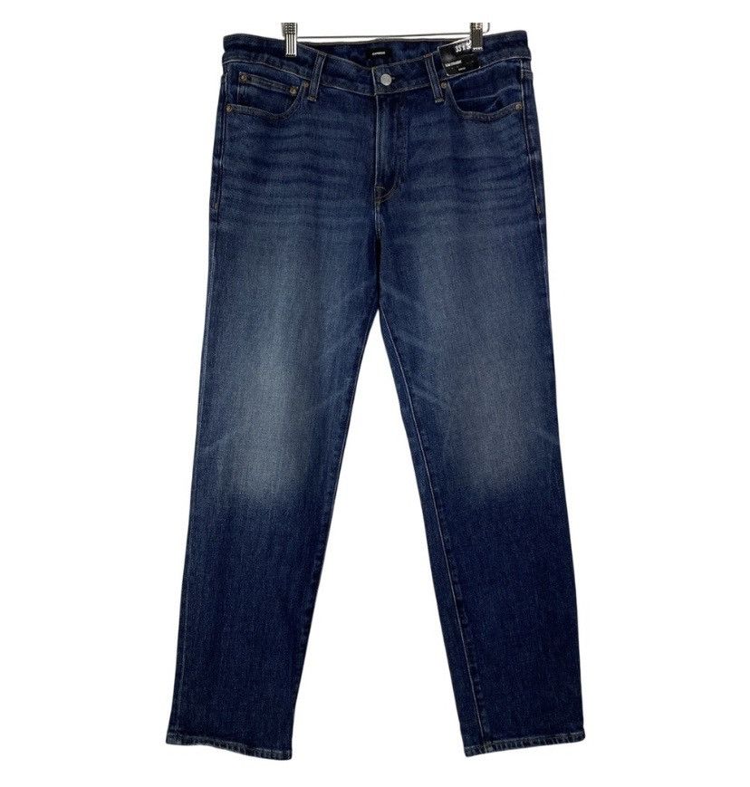 Express Express Slim Straight Men's Jeans Dark Wash 33x32 NWT Size US 33 - 1 Thumbnail