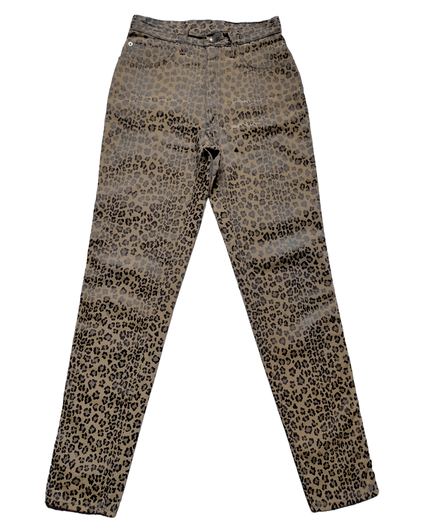 image of Vintage Fendi Leopard Pants in Gold, Women's (Size 26)