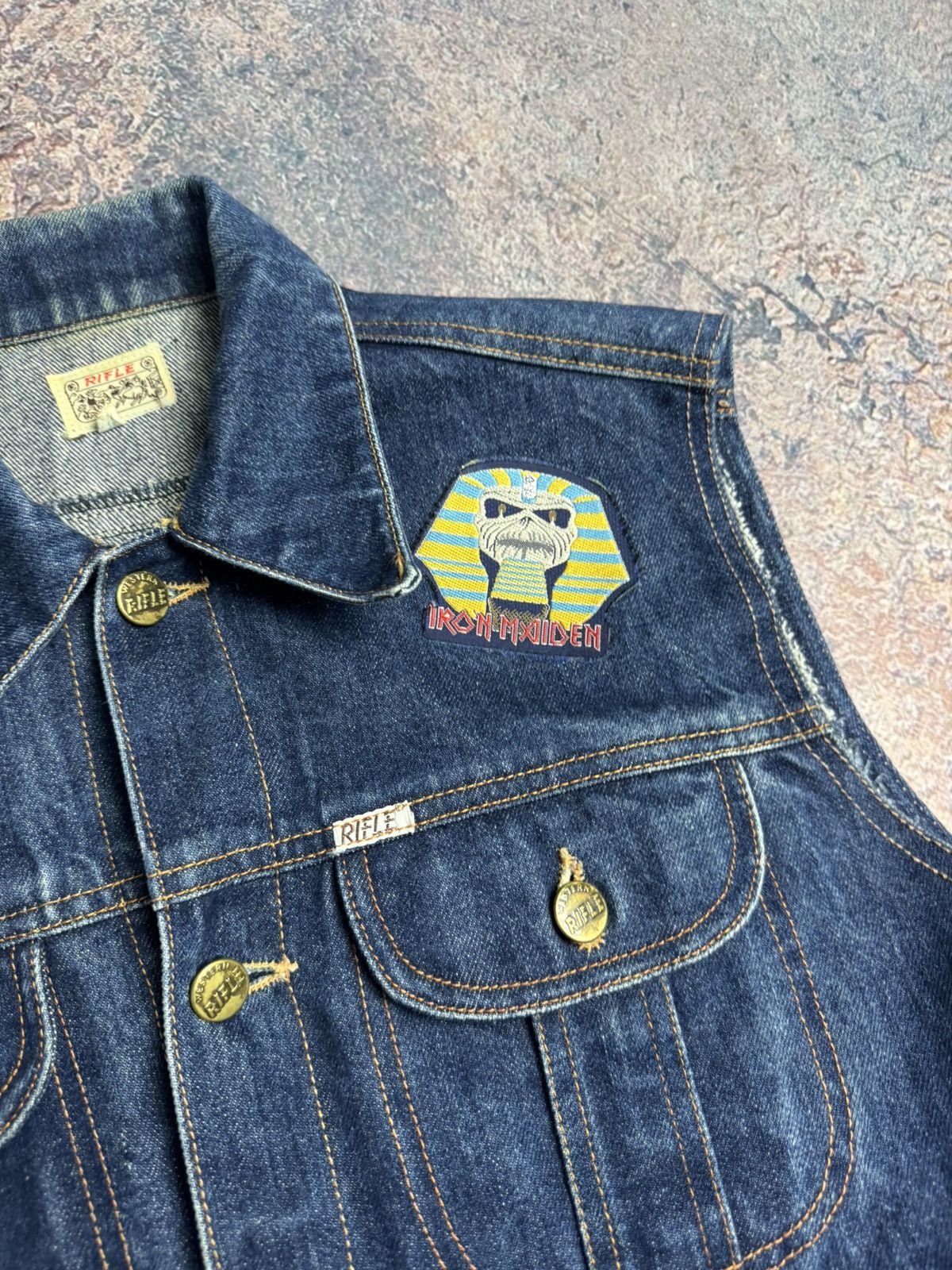 Band Tees Vintage denim vest Rock Band Iron Maiden rare size S Size US S / EU 44-46 / 1 - 6 Thumbnail