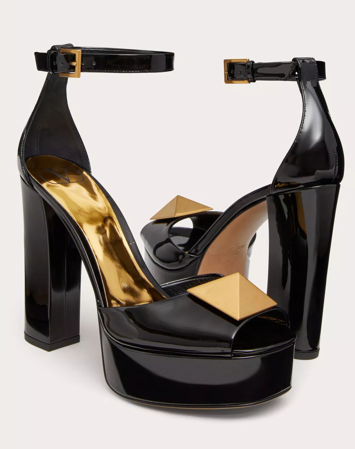 Valentino o1s1wg110625 Open Toe Pump With One Stud Platform in Black Size US 9.5 / IT 39.5 - 5 Thumbnail