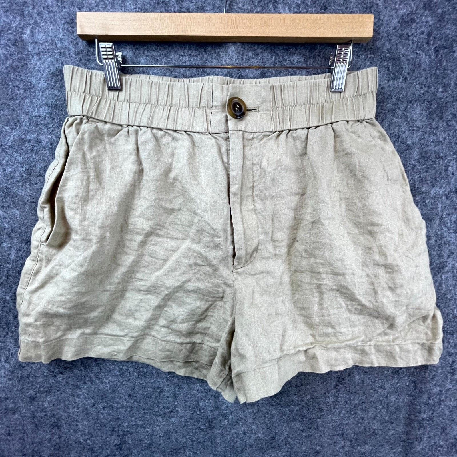 & Other Stories & Other Stories Shorts Womens 8 Beige Linen Elastic Waist Size 30" / US 8 / IT 44 - 1 Thumbnail