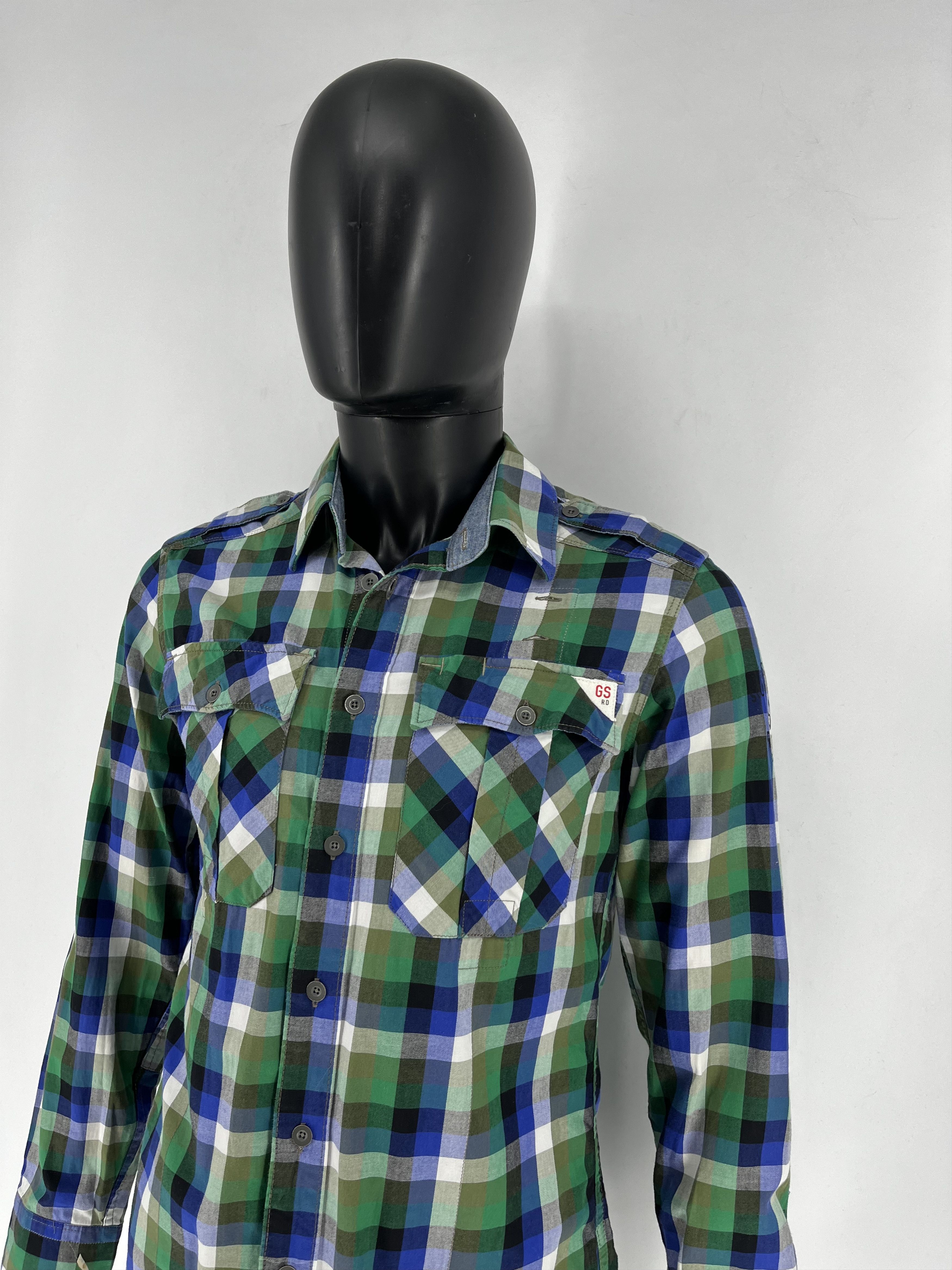 G-Star × Vintage Vintage Y2K G Star Raw Men’s Plaid Shirt With Big Logo Size US M / EU 48-50 / 2 - 5 Thumbnail