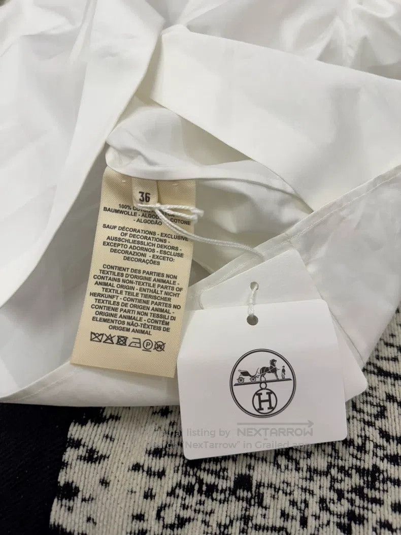 Hermes Hermes Slim-fit white solid-colored shirt Size XS / US 0-2 / IT 36-38 - 3 Thumbnail